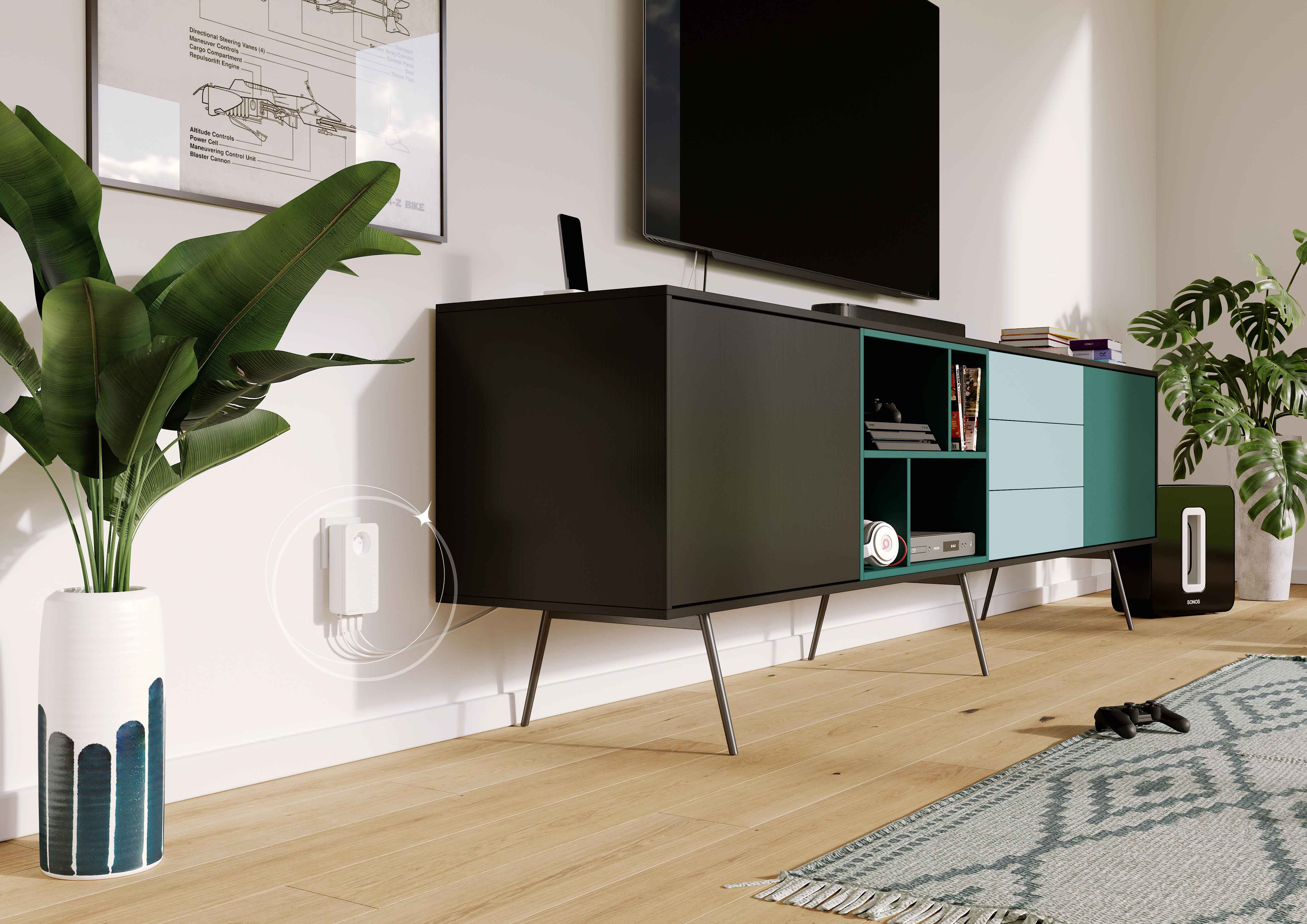 Kit 2 CPL Magic 2 LAN triple, 2400mbits, 3 ports Gigabit, DEVOLO - 2