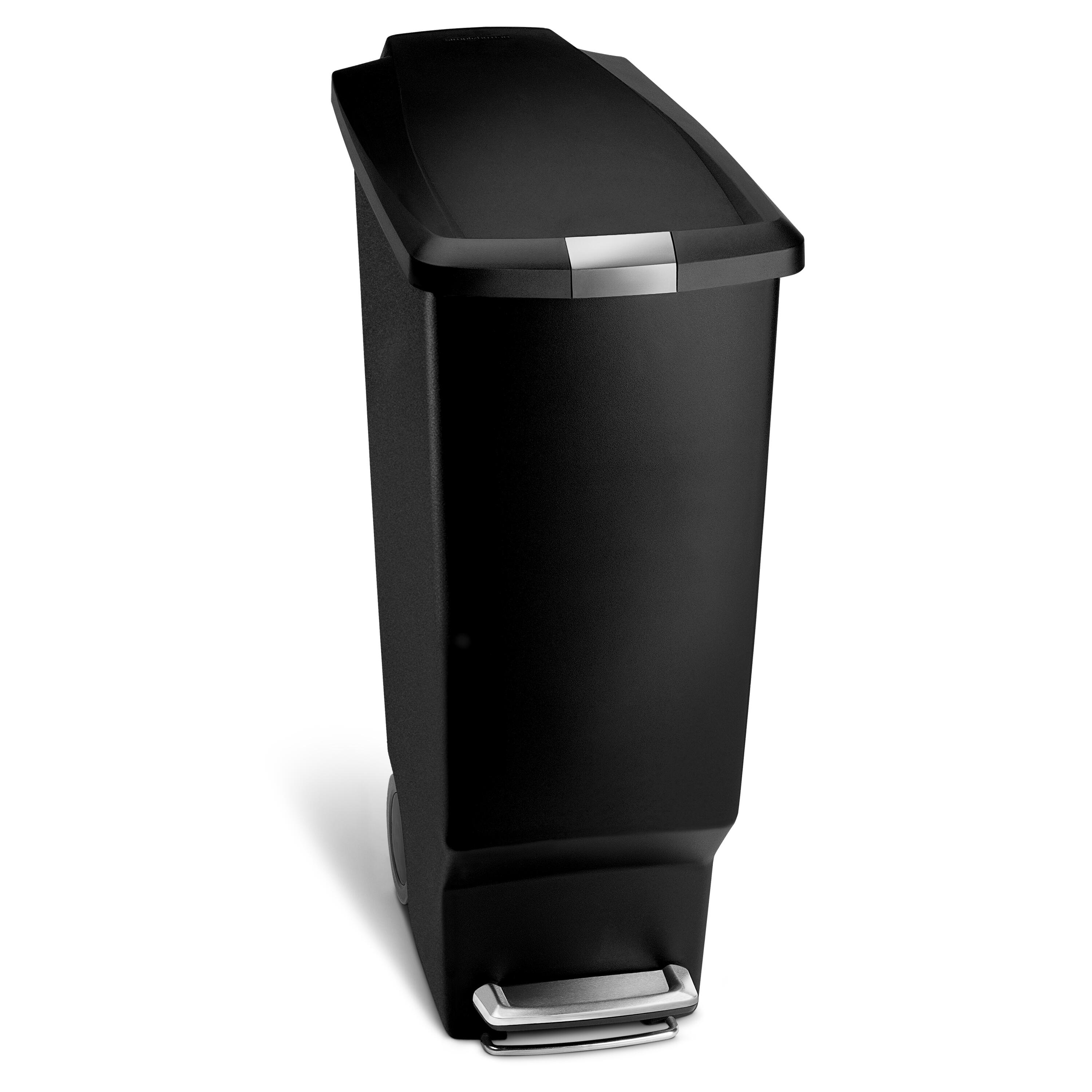 Poubelle de cuisine 40L à pédale SIMPLEHUMAN Slim noir - 4