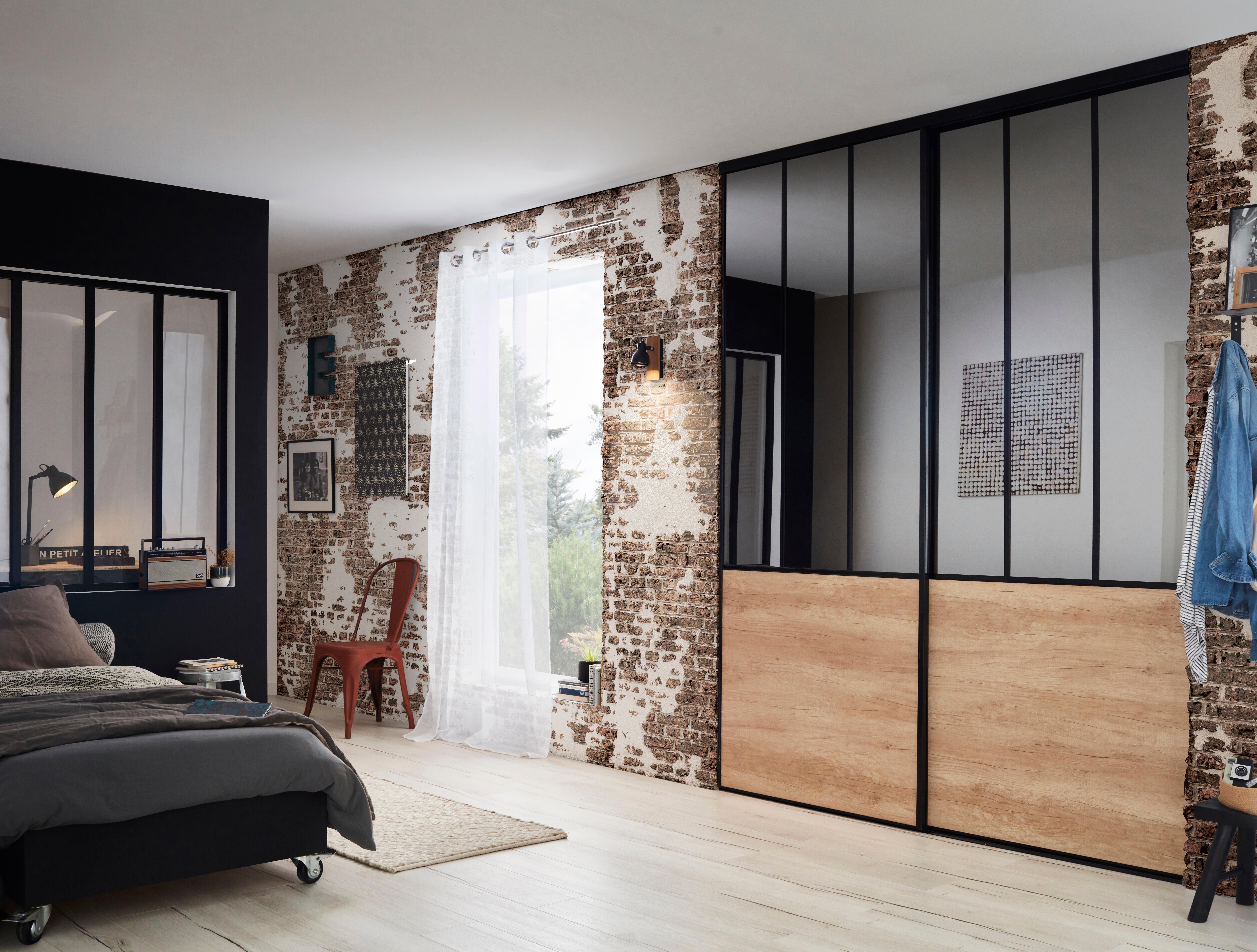 Voilage tamisant, Lium blanc l.140 x H.240 cm - 5