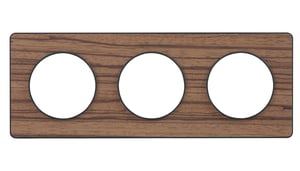 Plaque triple Odace Touch, SCHNEIDER ELECTRIC, bois zebrano liseré anthracite
