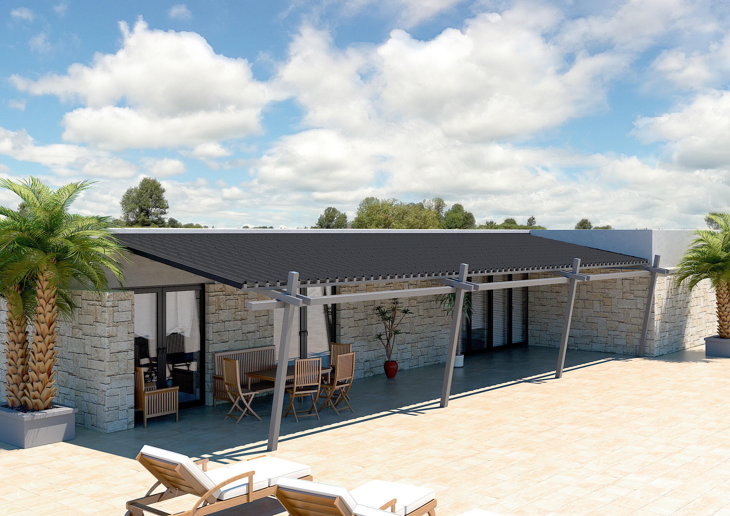 Rive pour plaque onduvilla gris ardoise, L.1.04 m - 2