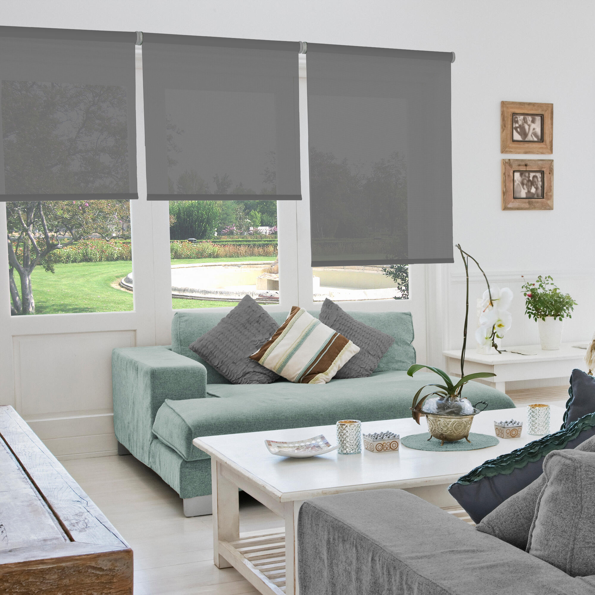 Estore de rolo Screen Inspire 75 X 250 cm Pérola/cinza - 2