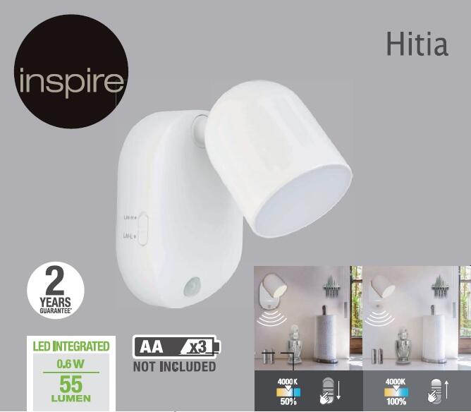 Spot à piles à détection 55 lumens, Hitia INSPIRE - 4