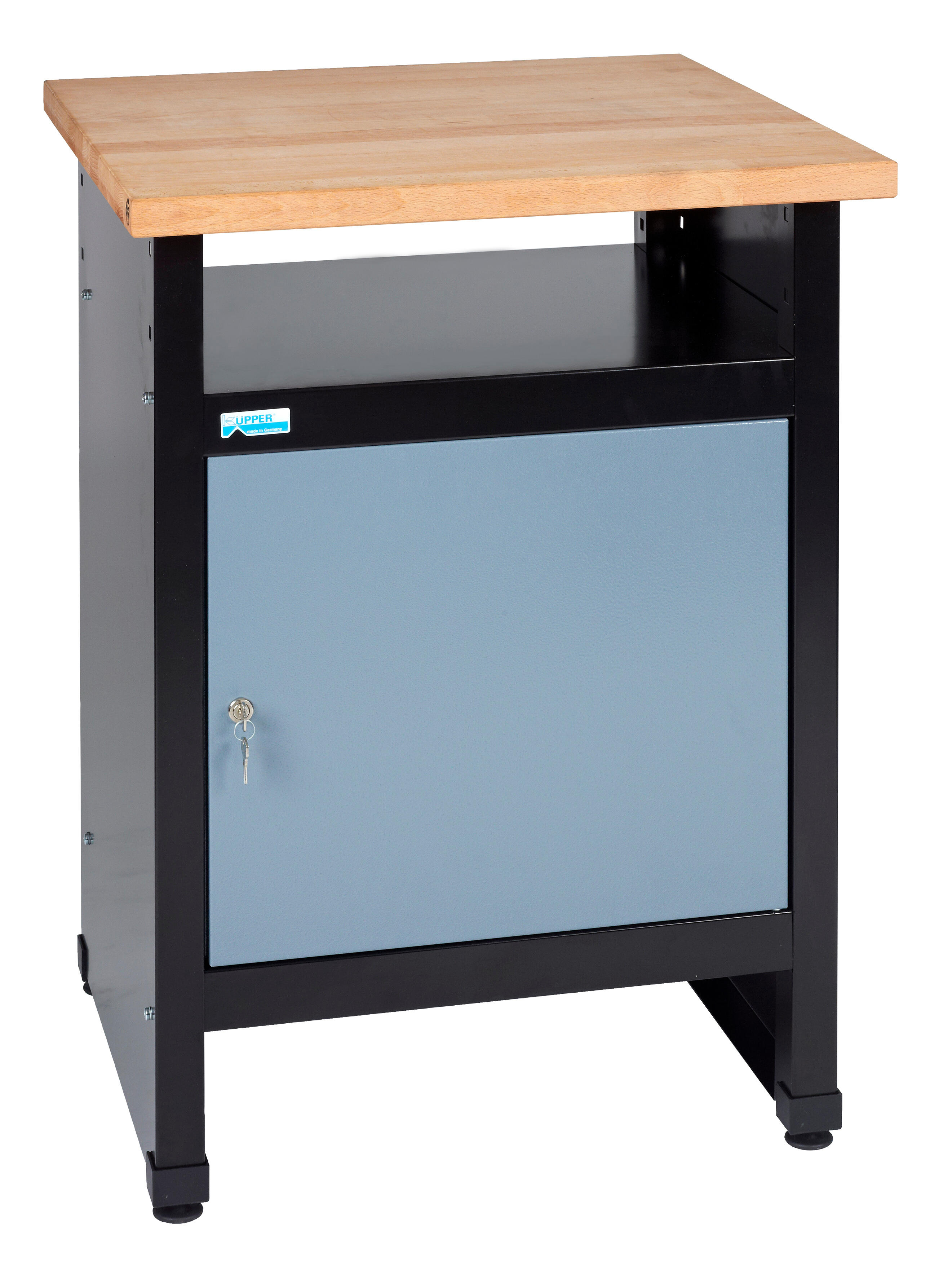 Table d'établi de mécanicien KUPPER, 60 cm, gris, 1 porte, 1 compartiment ouvert - 2