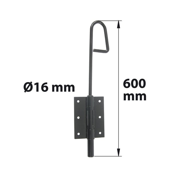 Verrou baïonnette Diam. 16 mm L.600 mm en acier noir prépeint AFBAT