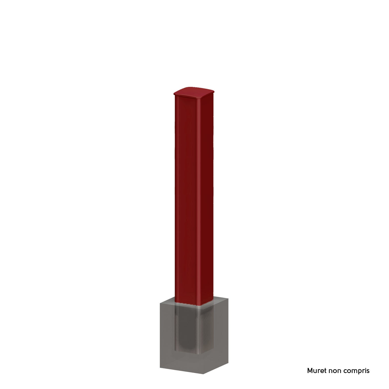 Poteau aluminium Fix it rouge, l.18 x P.18 x H.185 cm - 2
