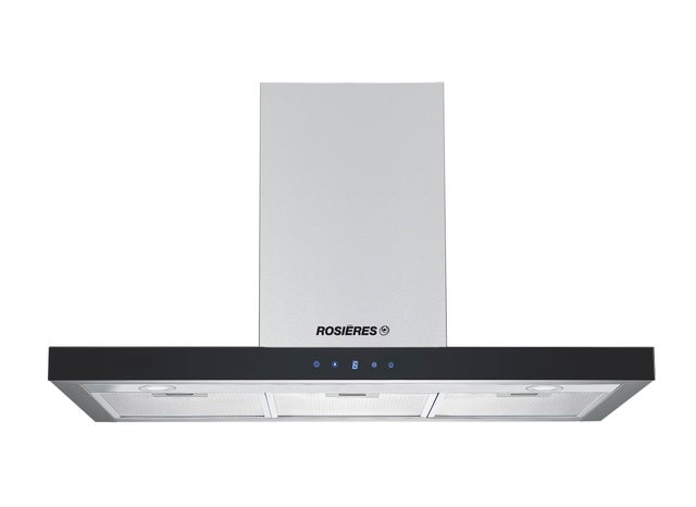 Hotte décorative box L90 cm ROSIÈRES RHP90TX gris / argent