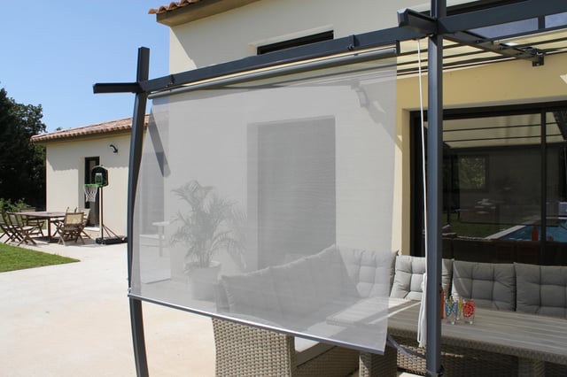 Rideau brise-soleil gris pour tonnelle BSO3