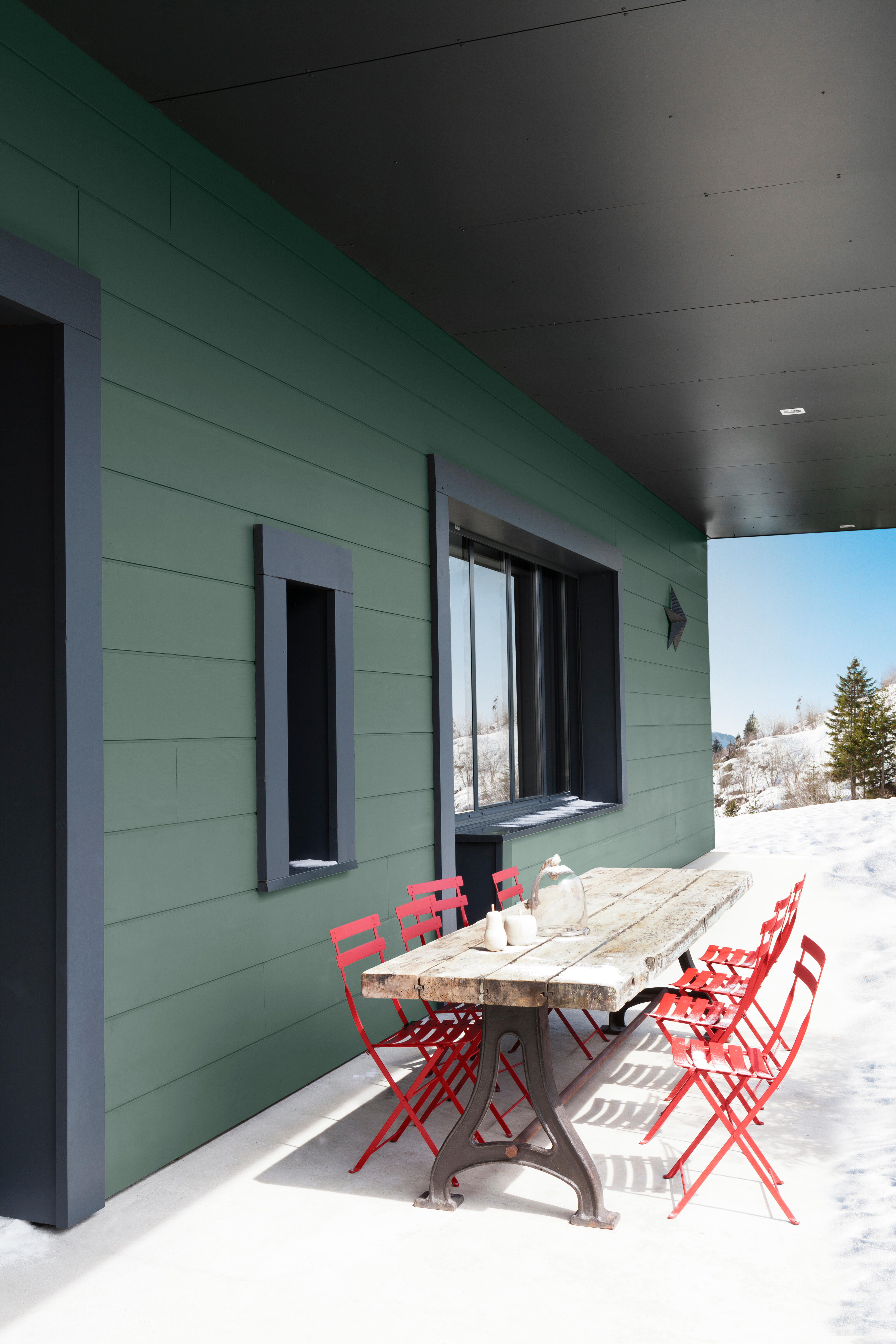 Peinture extérieure bois Climats extrêmes® V33 vert olivier satiné 0.5l - 4