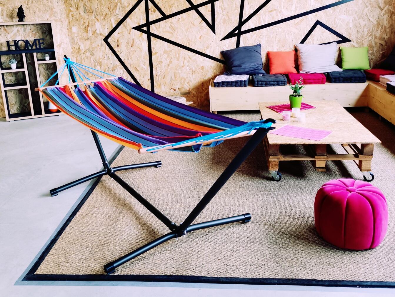 Hamac avec structure acier Metalik JOBEK multicouleur L.300 x l.120 cm - 3