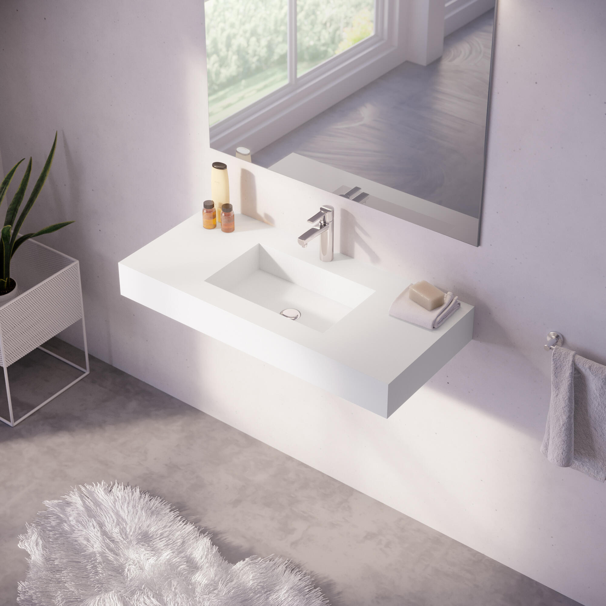 Escuadra lavabo suspendido Zeus acabado metálico - 2