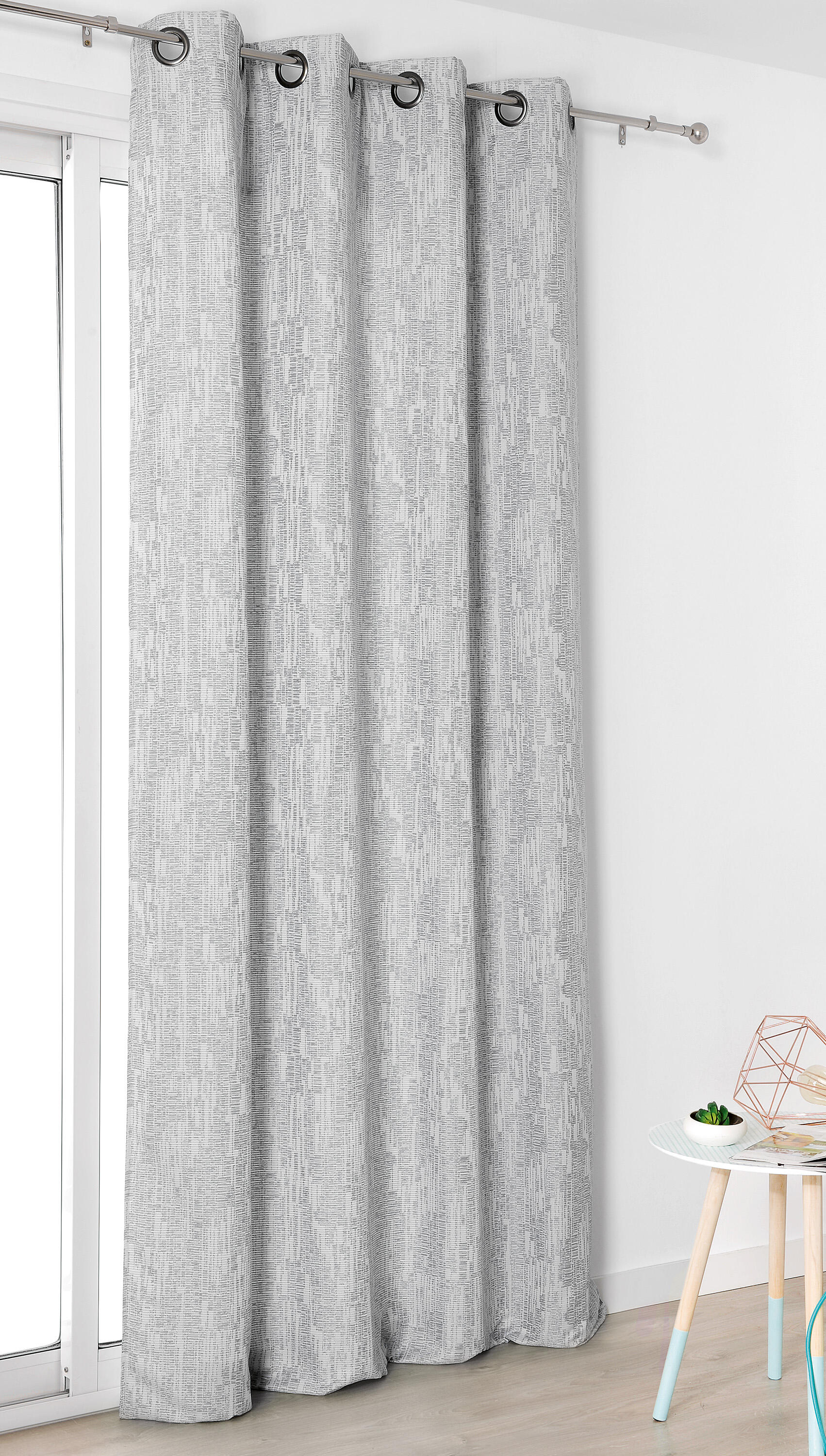 Rideau tamisant, Isa, gris H.240 x l.145 cm - 2