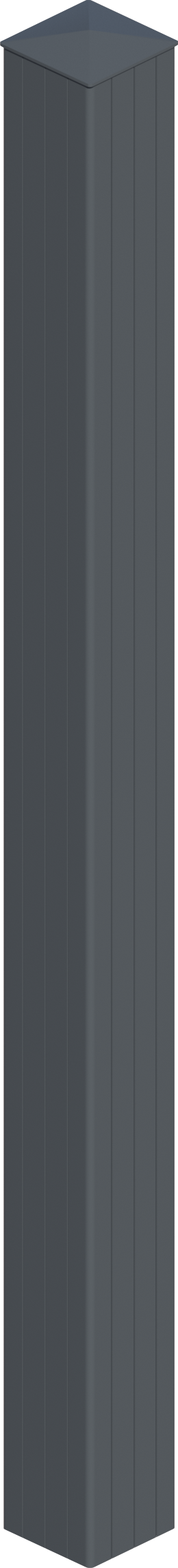 Poteau aluminium gris anthracite, l.15 x P.15 x H.250 cm