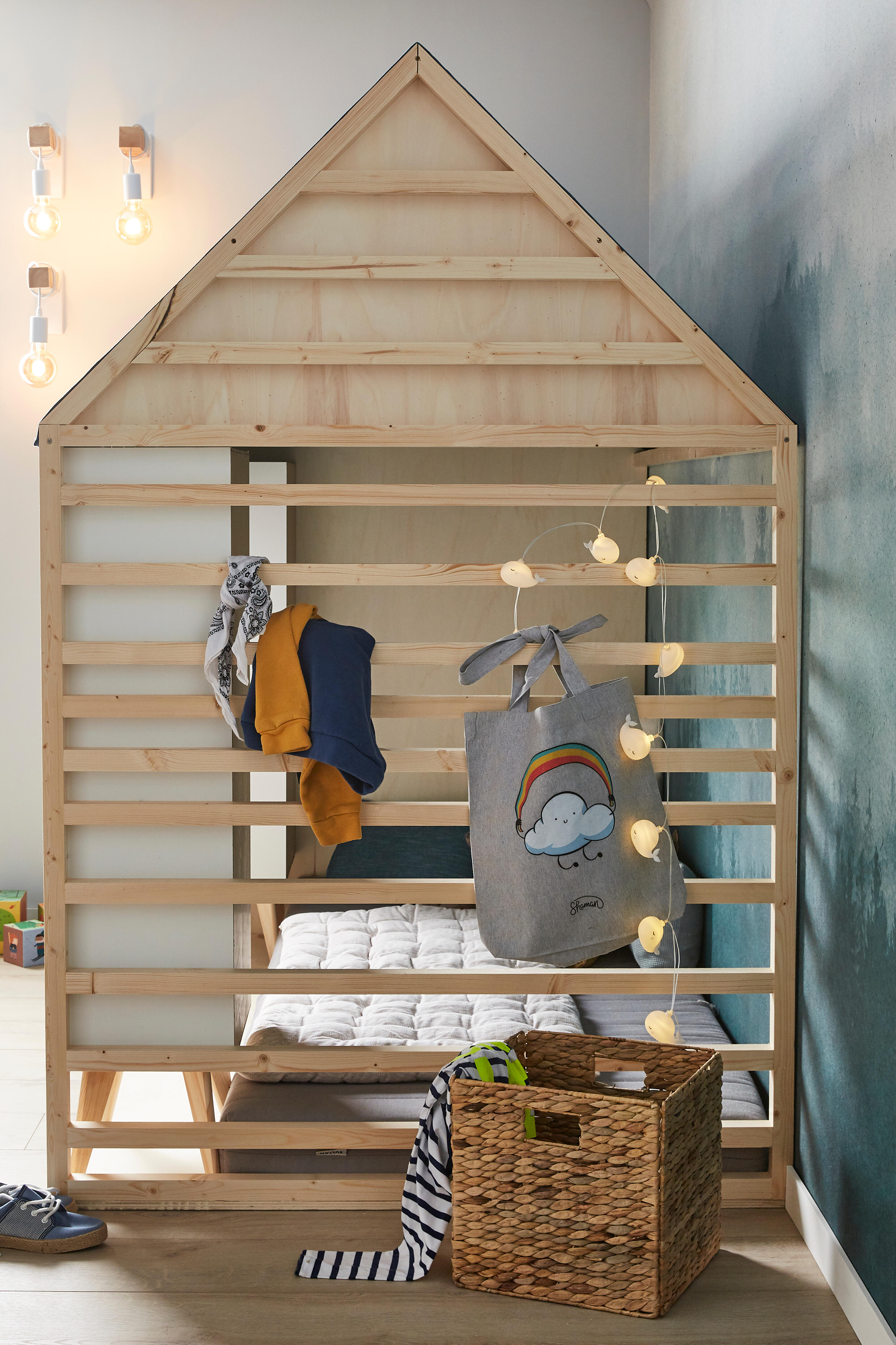 Kinkiet Townshend biały z drewnem E27 Eglo - 8