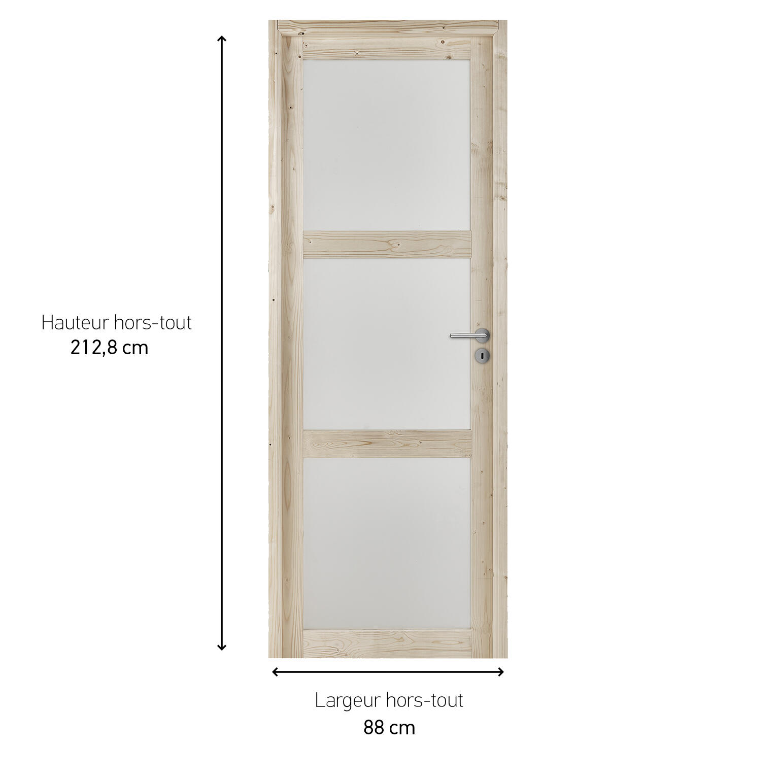 Bloc-porte sapin vitré Argan H.204 x l.83 cm, poussant gauche - 8