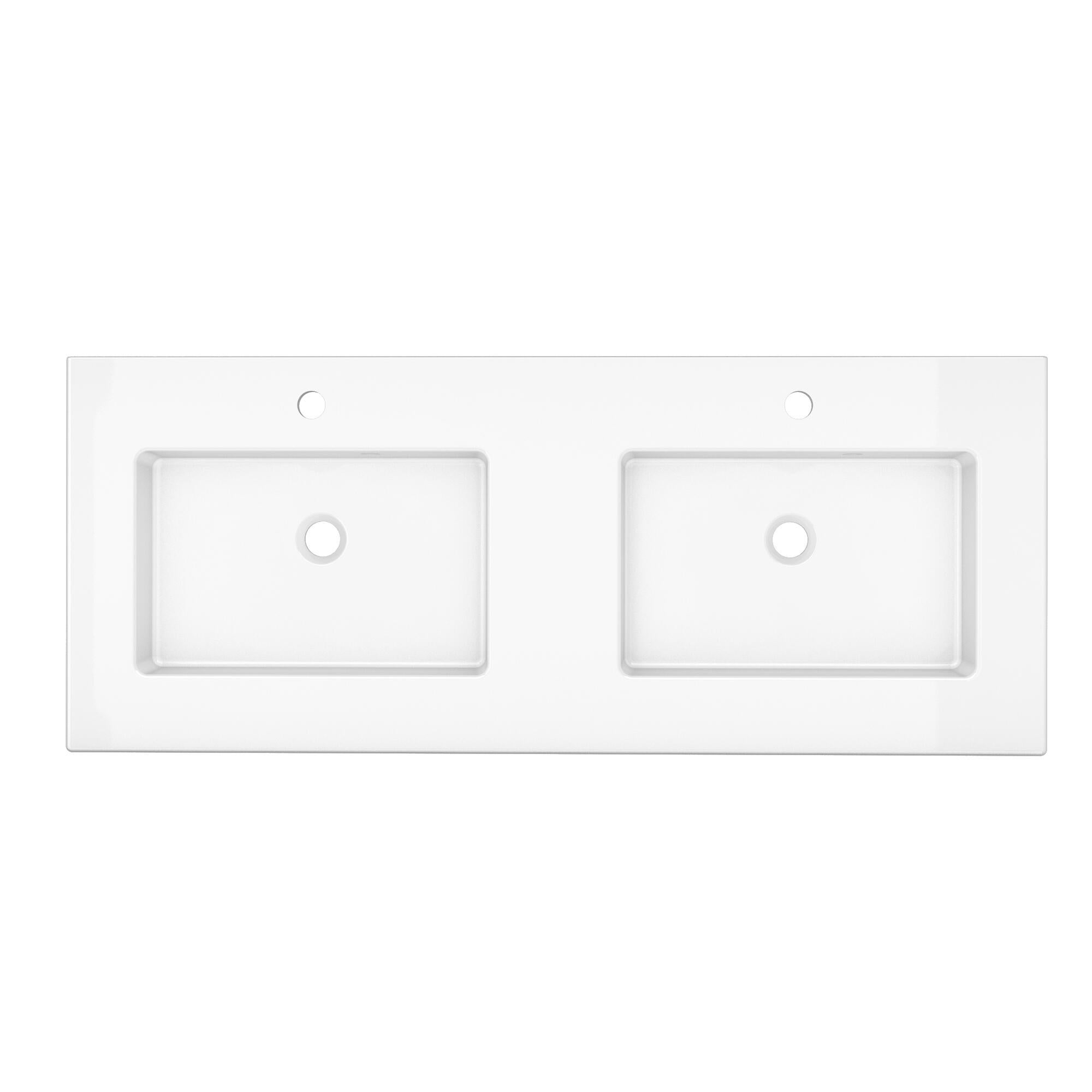 Meuble vasque l.120 x H.62.5 x P.48cm placage chêne Natural - 5