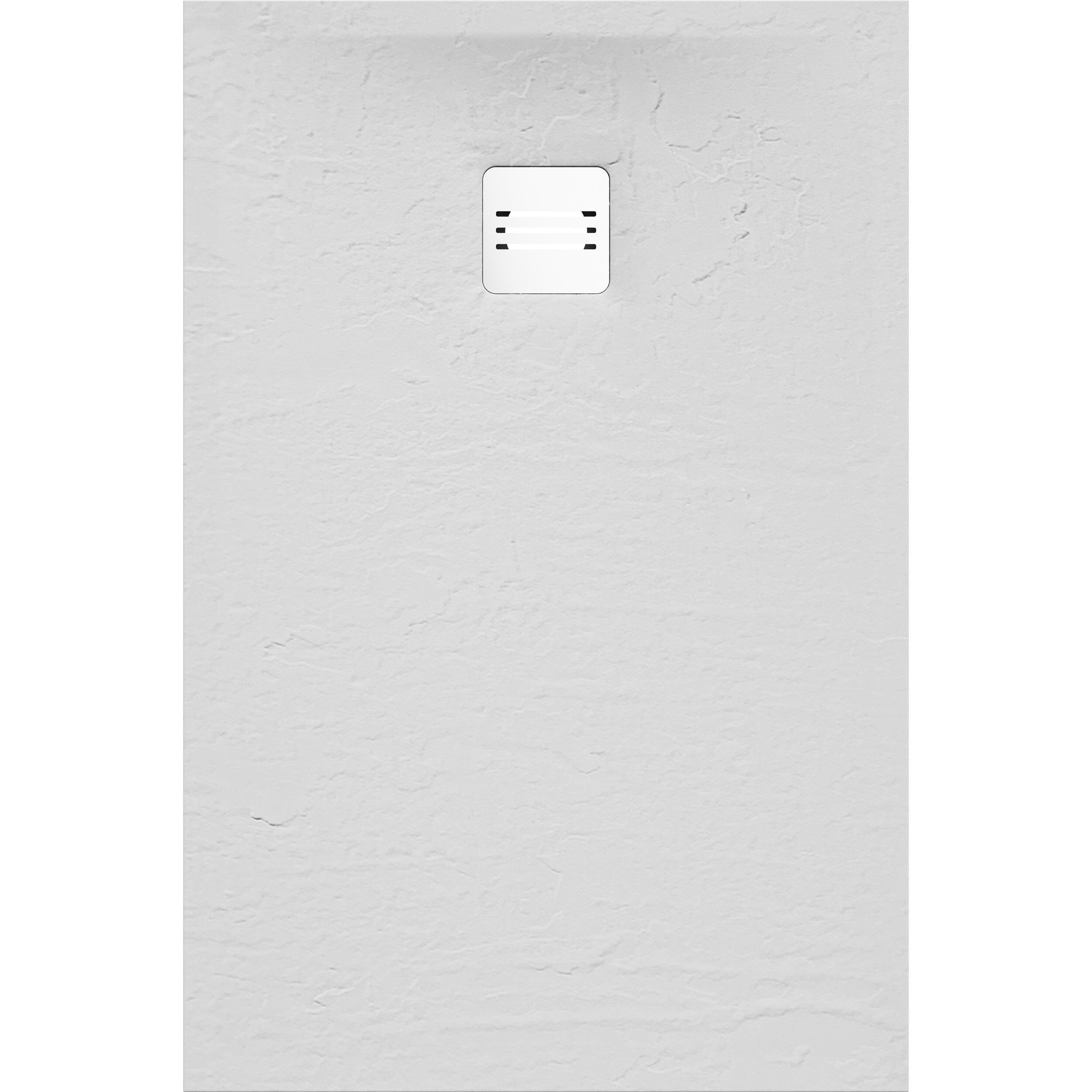 Receveur de douche extraplat, résine, blanc L.120 x l.80, Remix light - 3