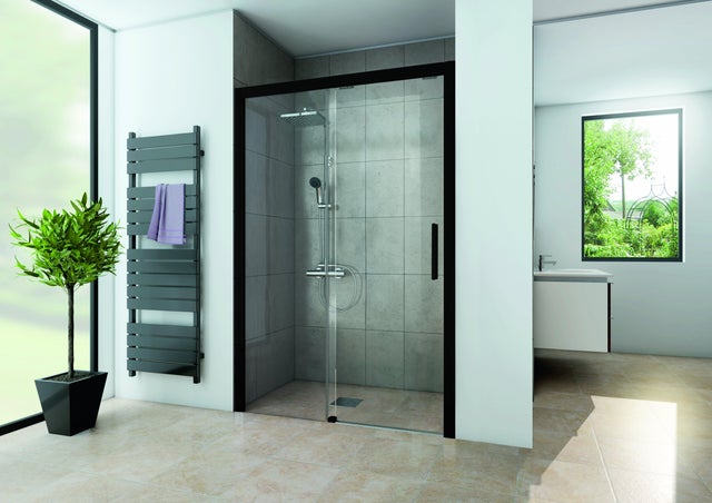 Porte de douche noir L.170 cm