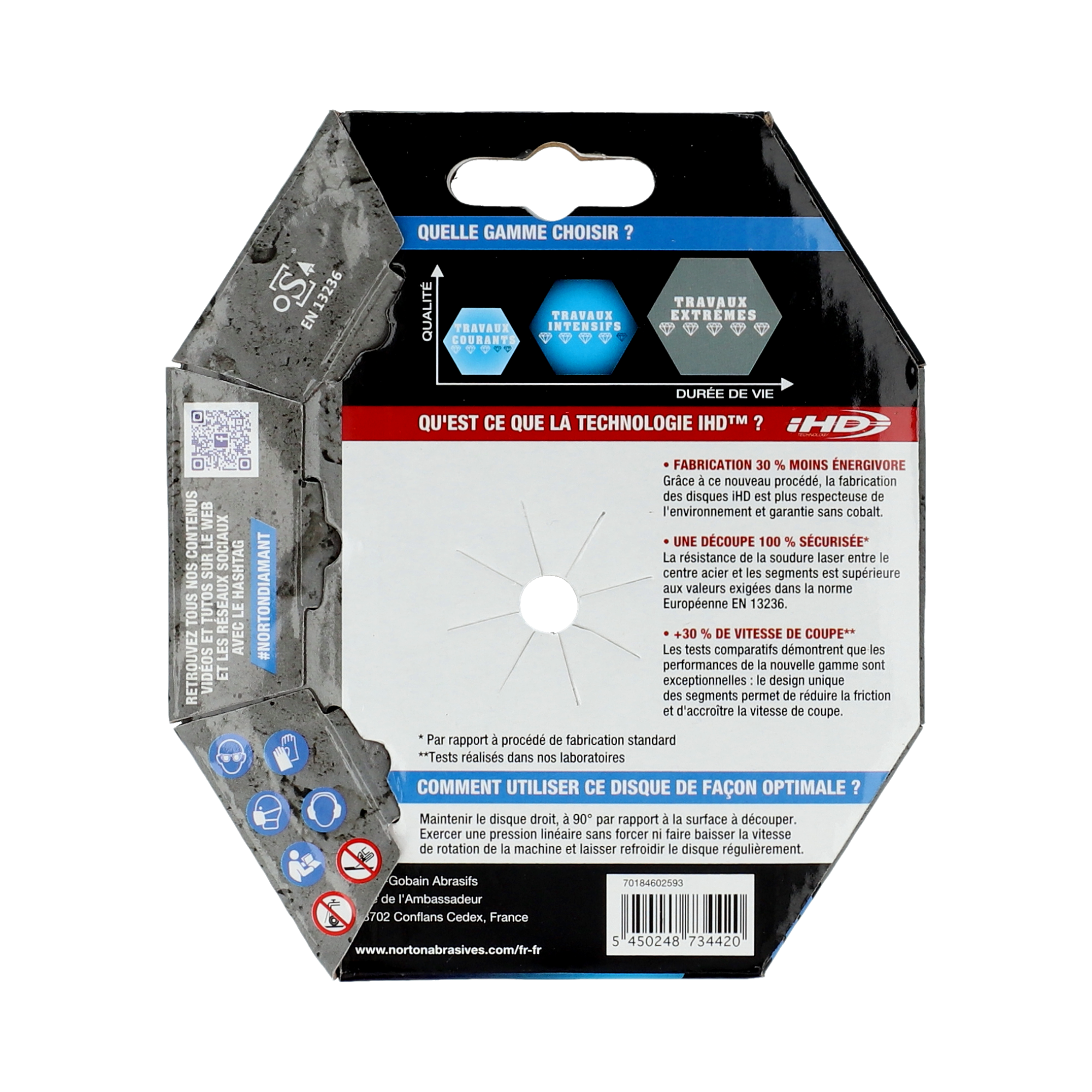 Disque diamant intensif segmenté pour matériaux de construction NORTON,Diam115mm - 5