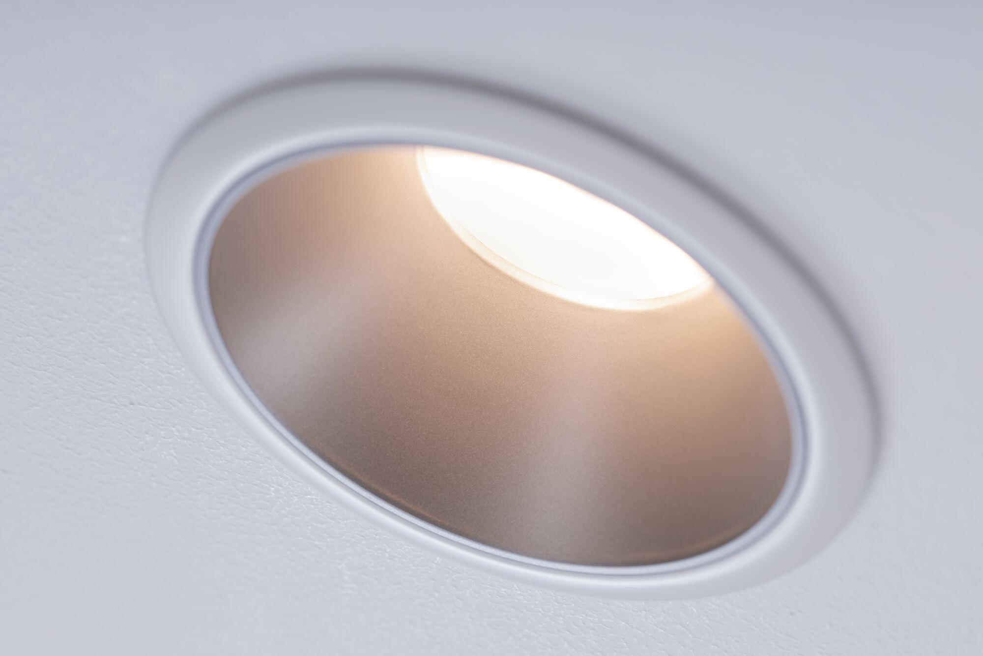 Spot à encastrer Cole led intégrée, 2700K PAULMANN rond blanc/argent - 2