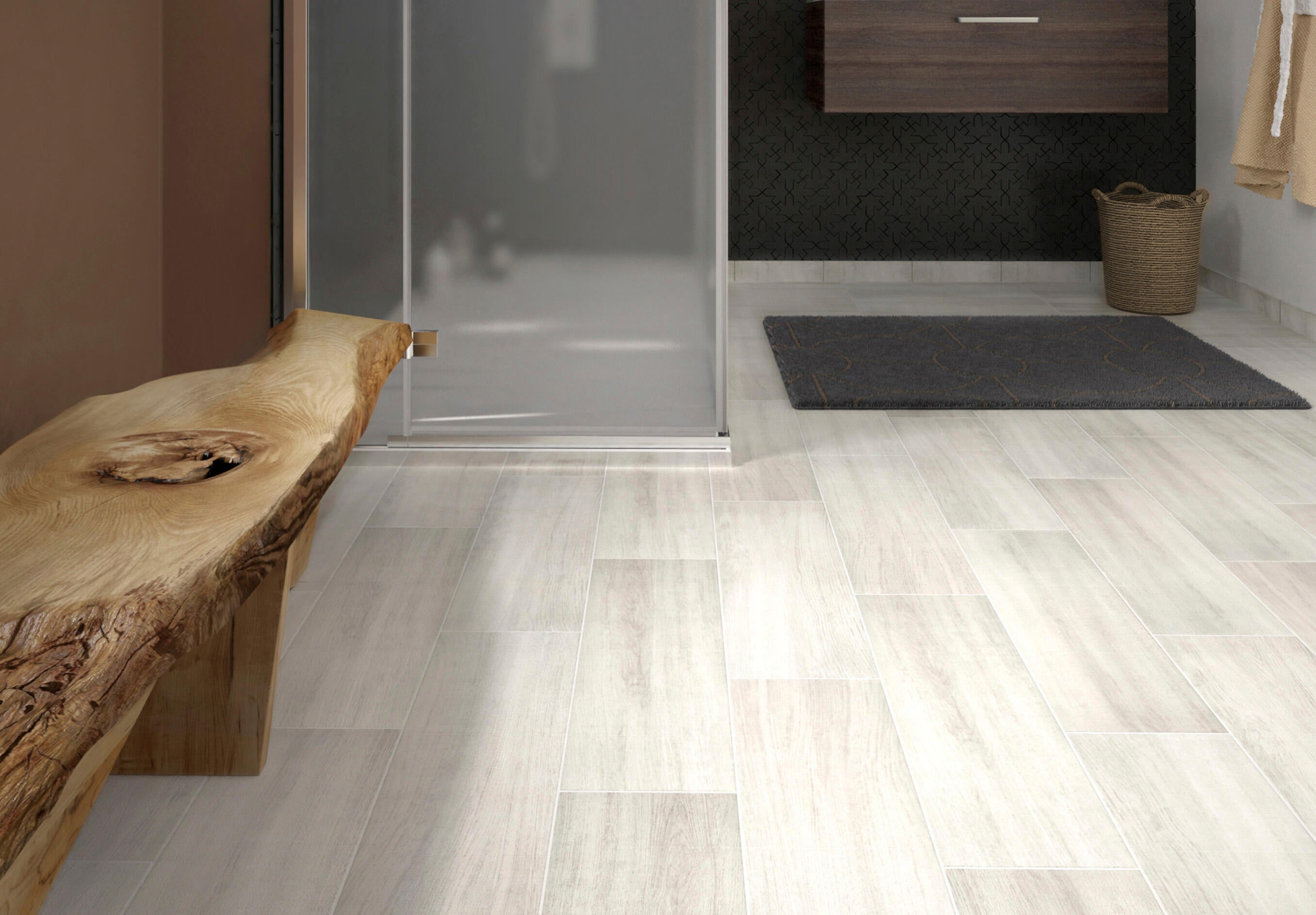 Carrelage sol / mur effet bois blanc Helsinka l.20 x L.60 cm - 2