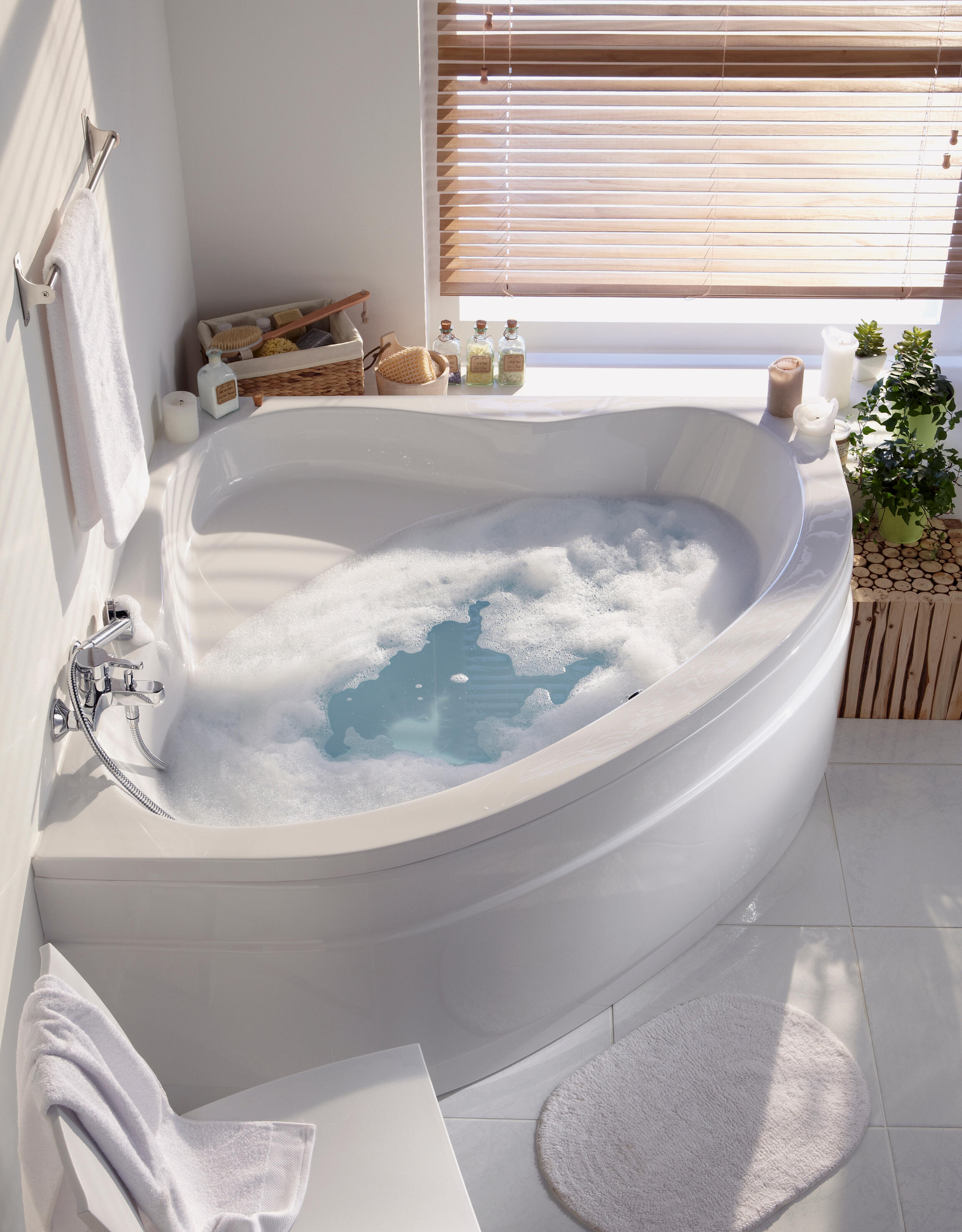Tablier de baignoire L.135x l.135 cm blanc Nerea - 2