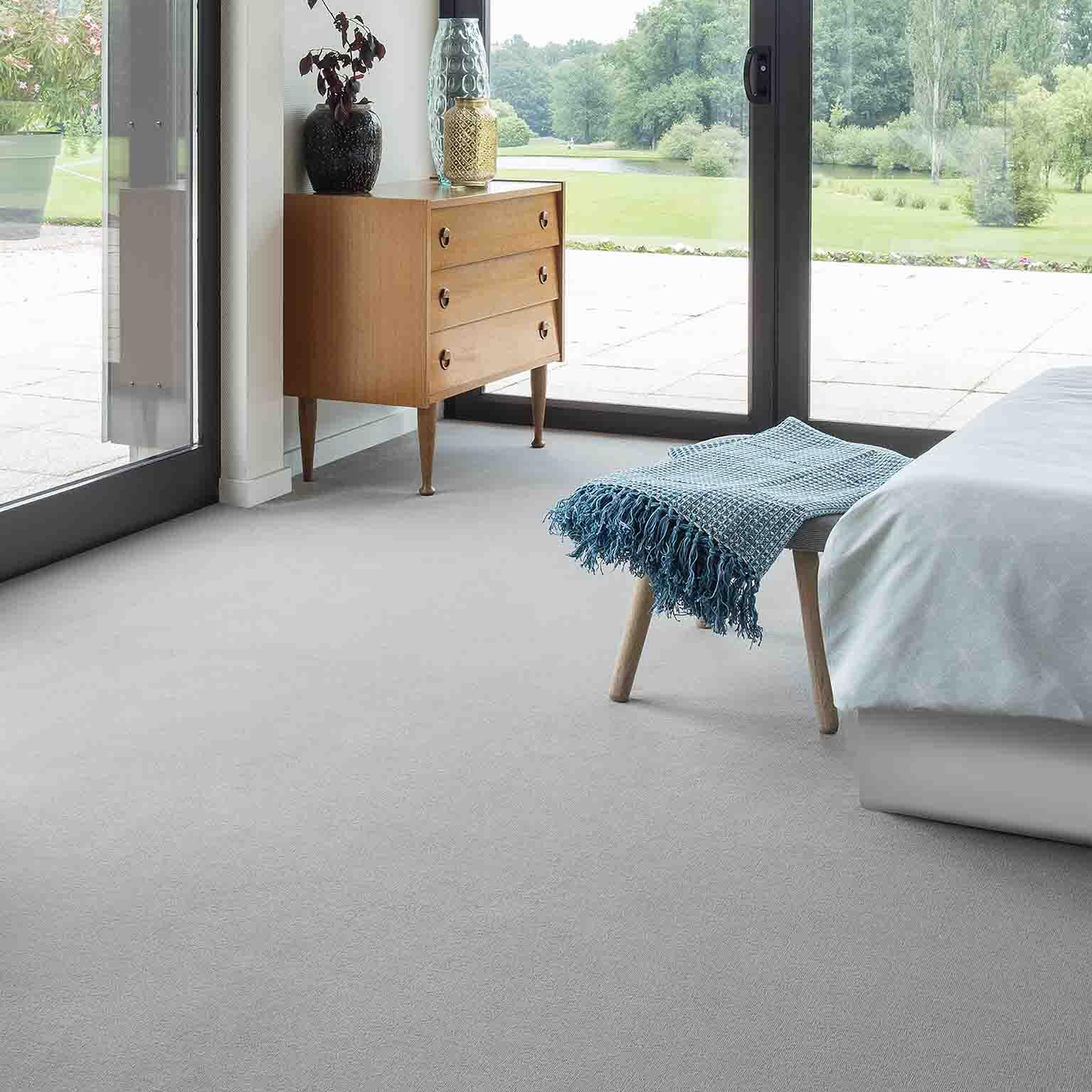 Moquette velours ras uni marron, Les best 2 735, rouleau l.4 m - 2