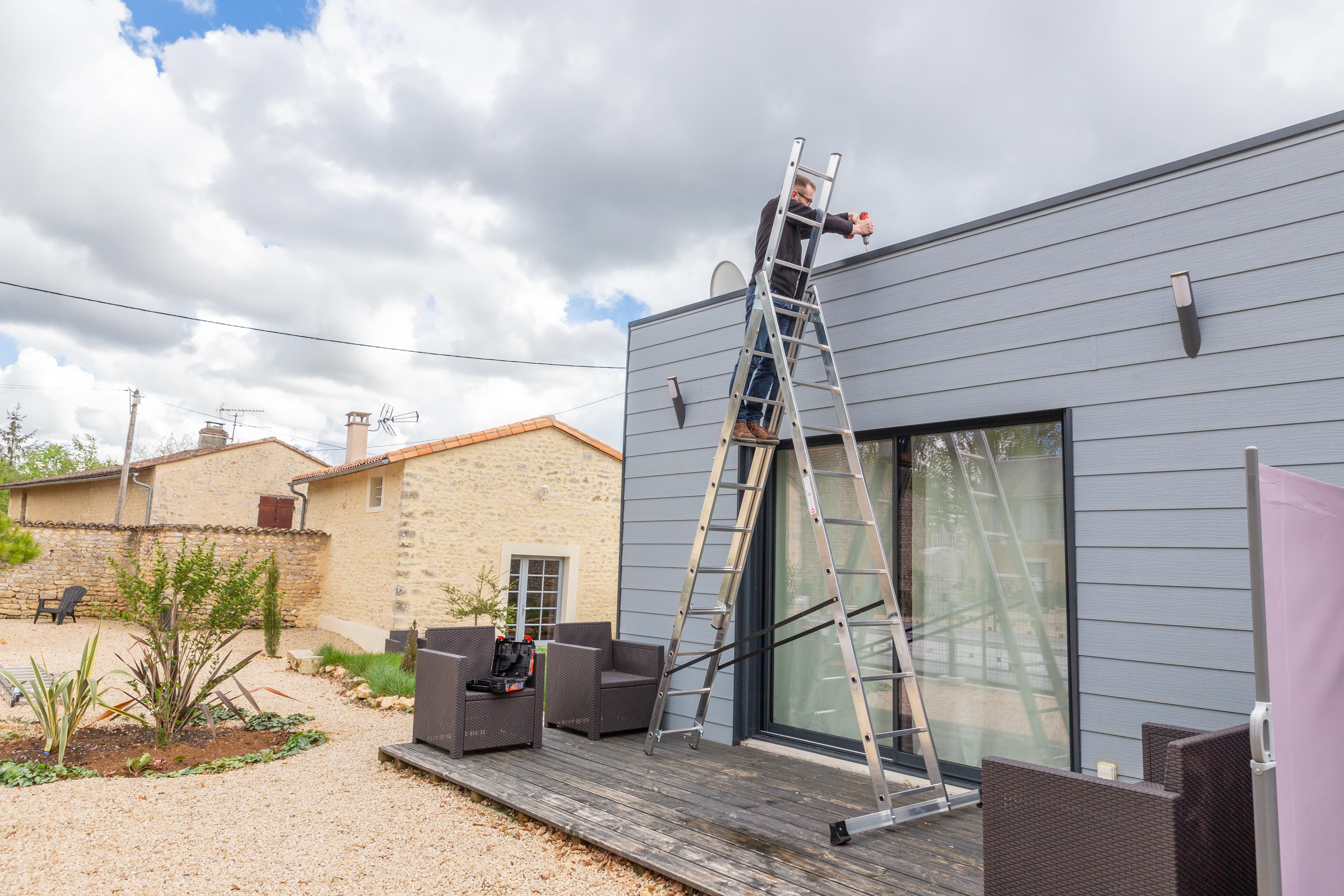 Echelle transformable aluminium HAILO 33 échelons H.6.82m - 4