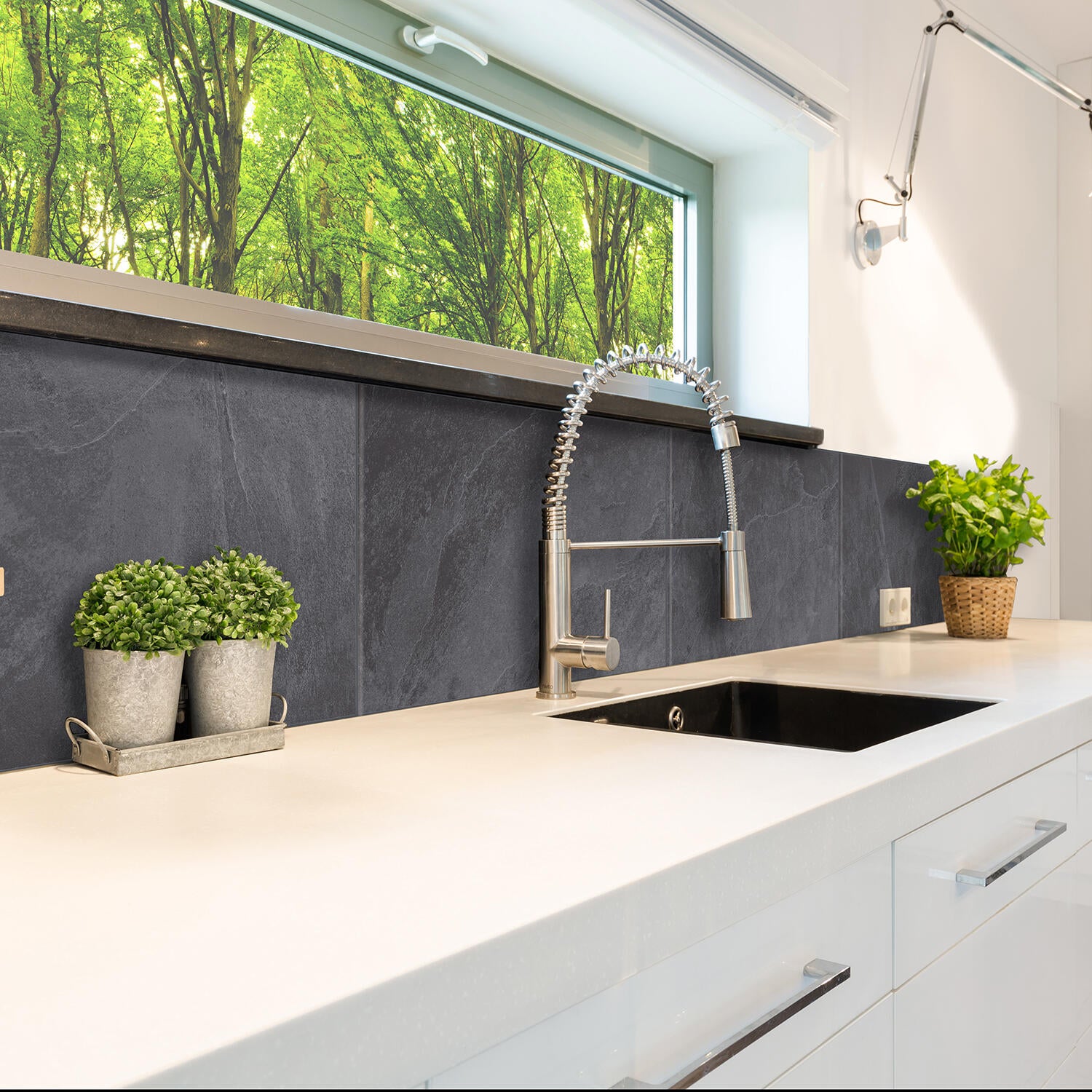 Lot de 2 crédences adhésives béton XL 57cm x 29cm - 2