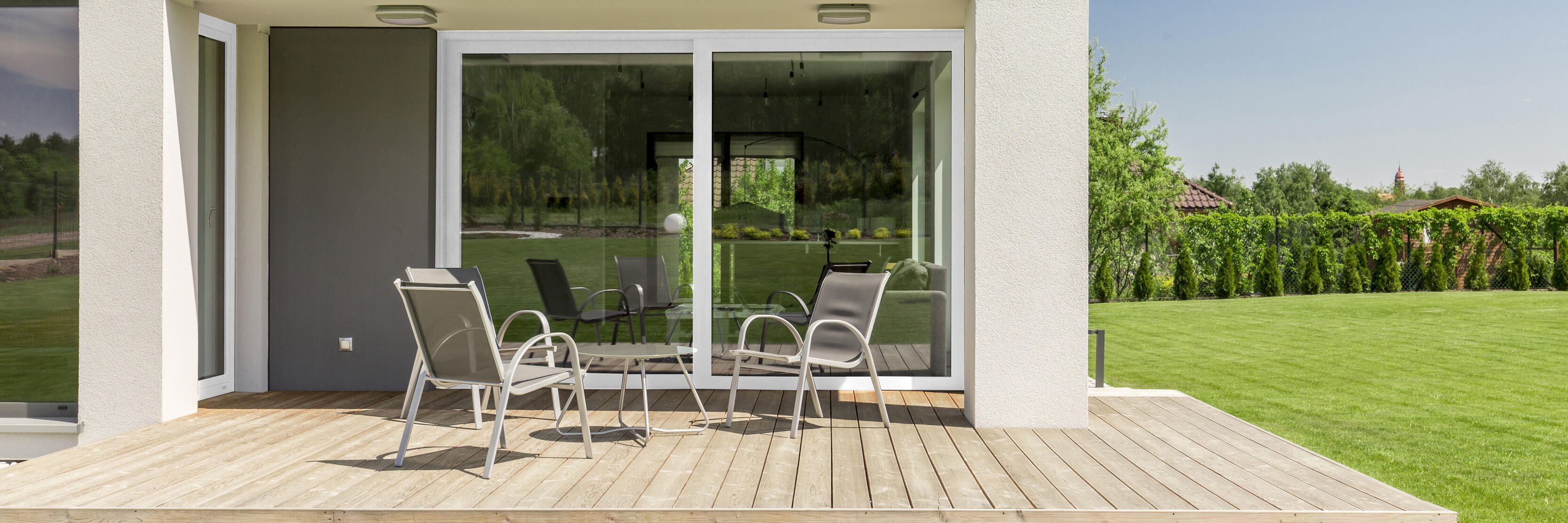 Baie coulissante alu avec volet roulant rad. 215x240 blanc Premium Rome dorm120 - 2