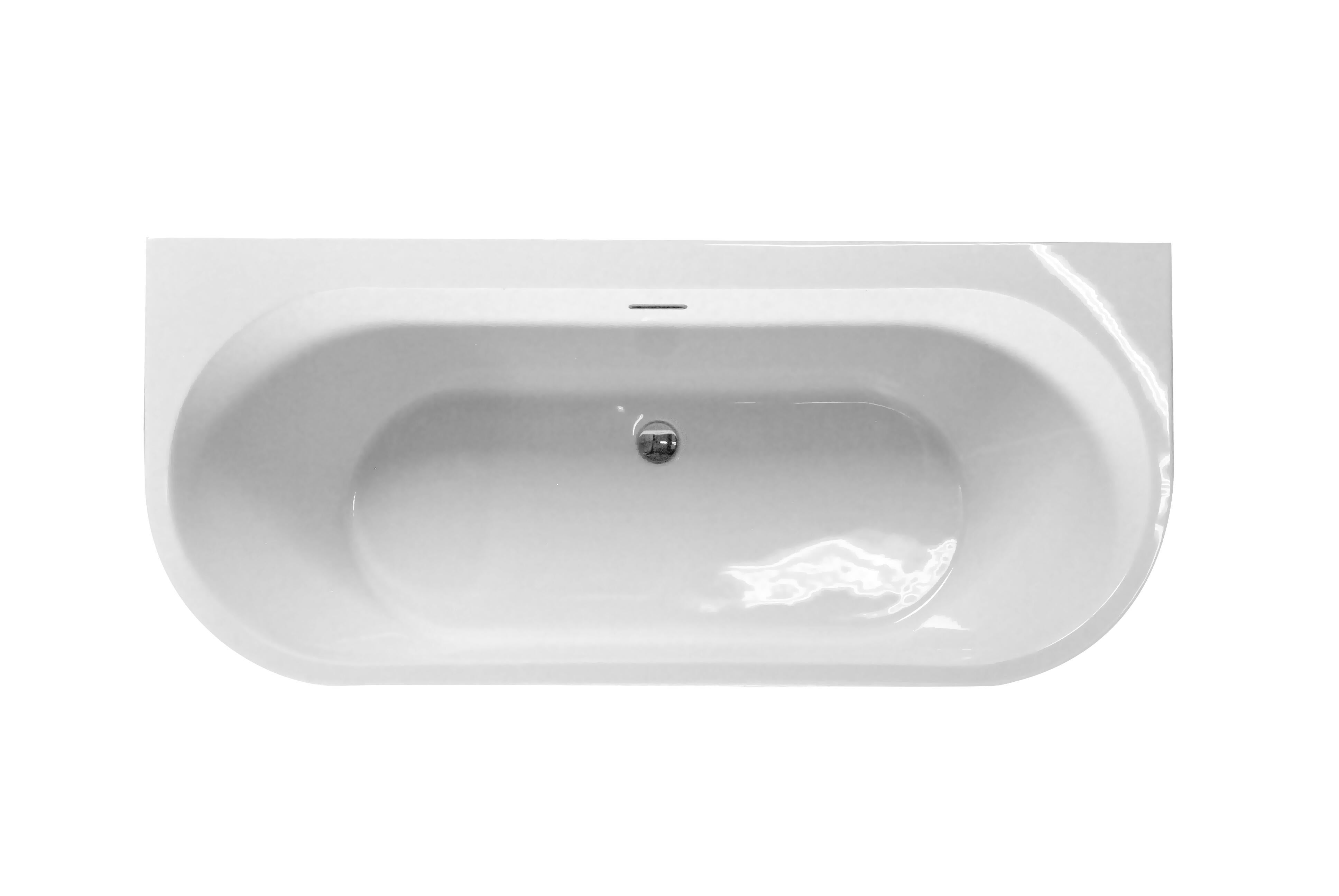 Baignoire semi-îlot l.80 x L.180 cm blanc Ilova, BALNEO - 4