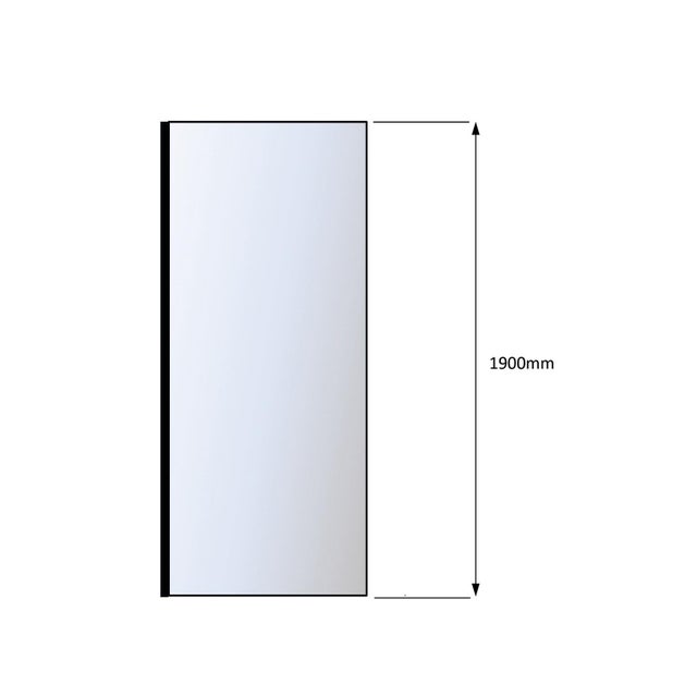 Paroi latérale 90x190 cm, verre transparent, Ep.6 mm Larenco