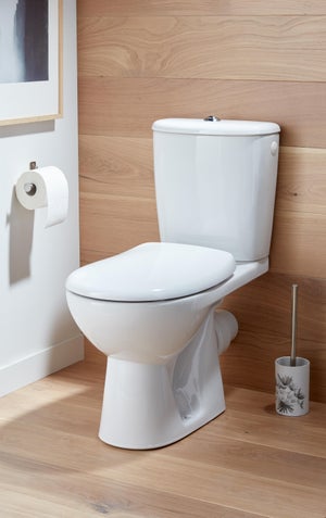 Pack WC à poser sortie horizontale, ouverte émaillée Scuadra Leroy Merlin Les bons plans des petits projets avant l'été