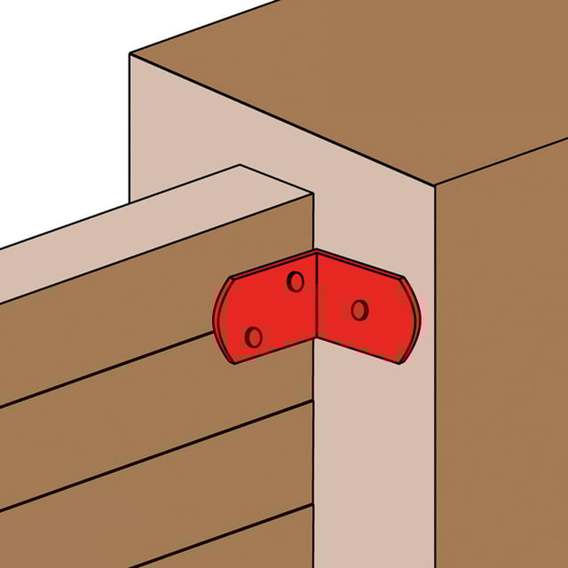 Équerre pour clôture bois avec vis D1.5 mm acier galvanisé, AFBAT