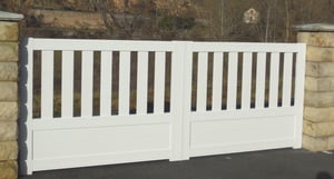 Portail coulissant pvc Berric blanc NATERIAL, l.370 cm x H.120 cm