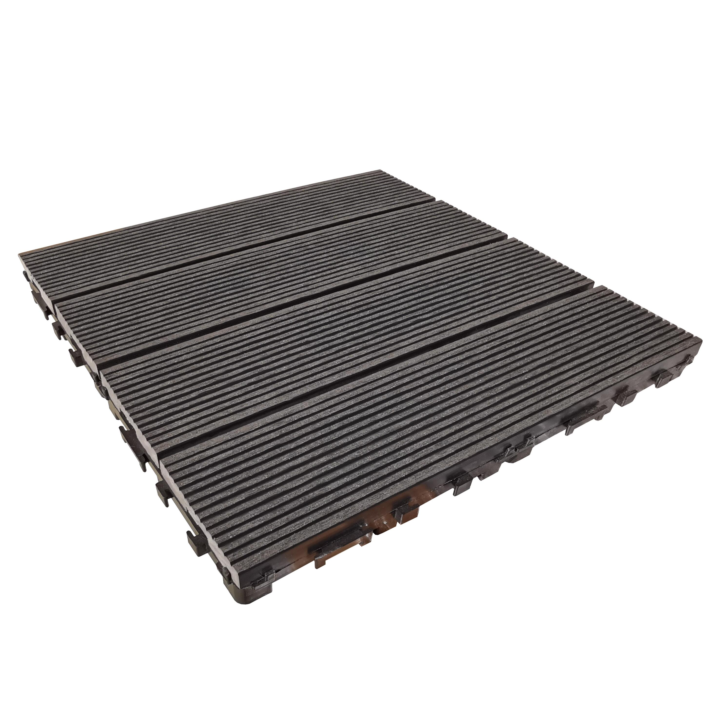 Dalle clipsable composite résine et bois Renala, gris, L.30 x l.30 cm x Ep.23 mm - 2