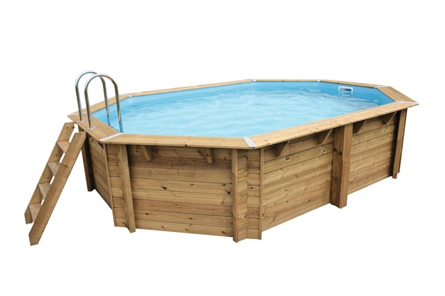 Piscine bois Ouessant UBBINK, octogonale, L.4.9 x l.3 x H.1.2 m