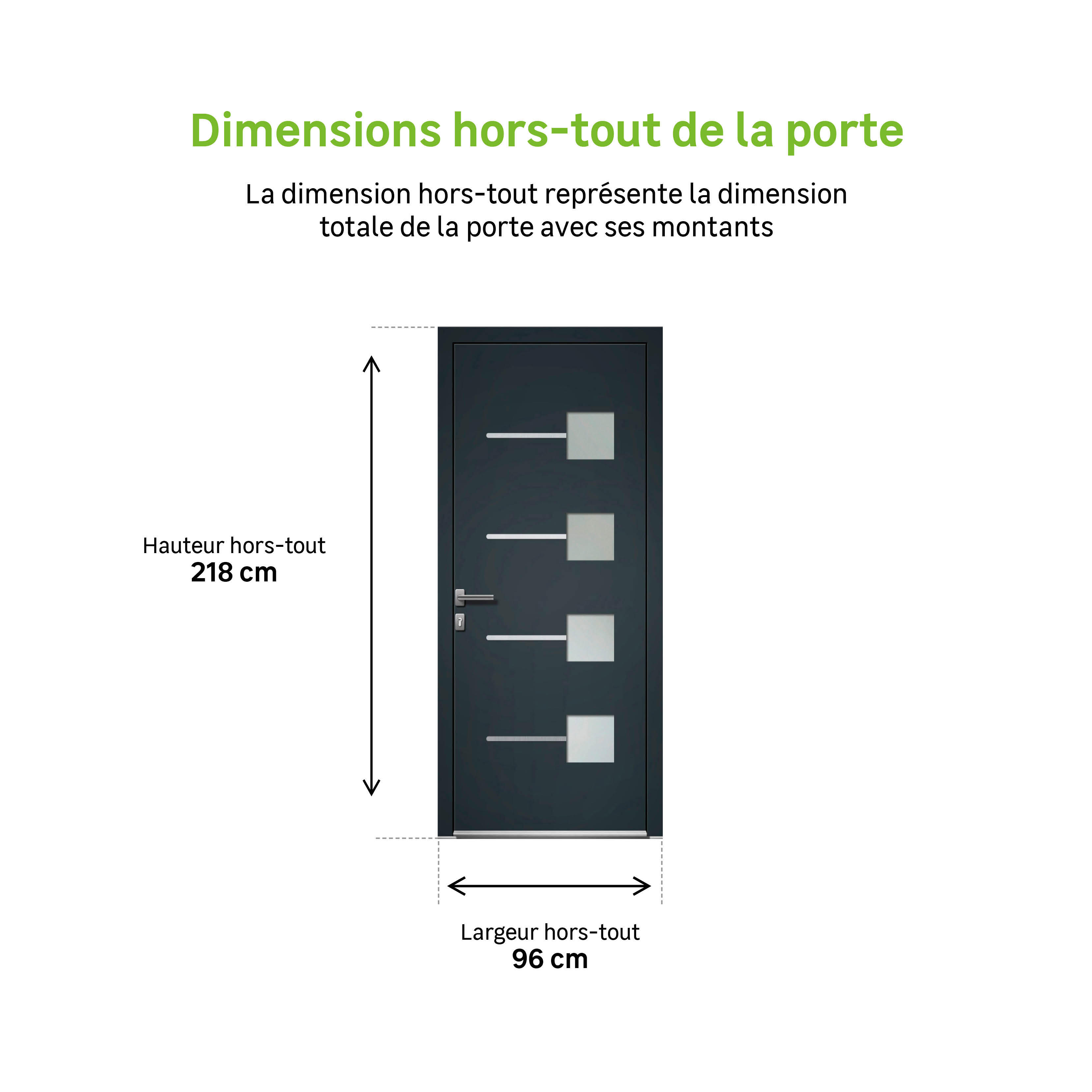Porte d'entrée Alu Soria 2 Premium H.215 x l.90 cm vitrée gris anthr., p. gauche - 7
