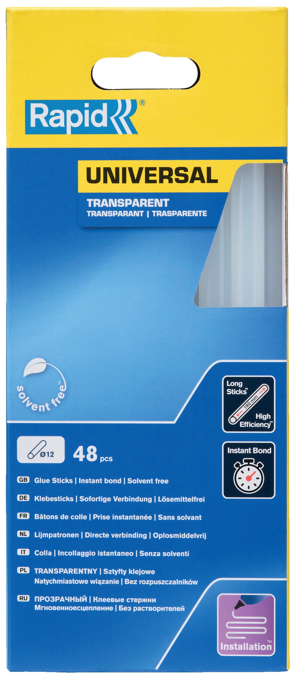 COLLE TRANSPARENTE 190MM-48 STICKS RAPID - 2