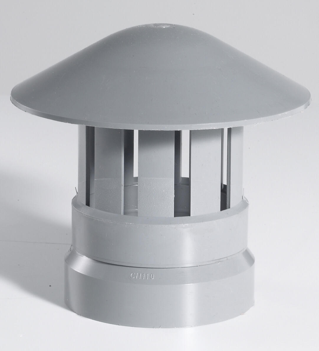 Chapeau de ventilation femelle pvc gris GIRPI, Diam.100 mm - 2