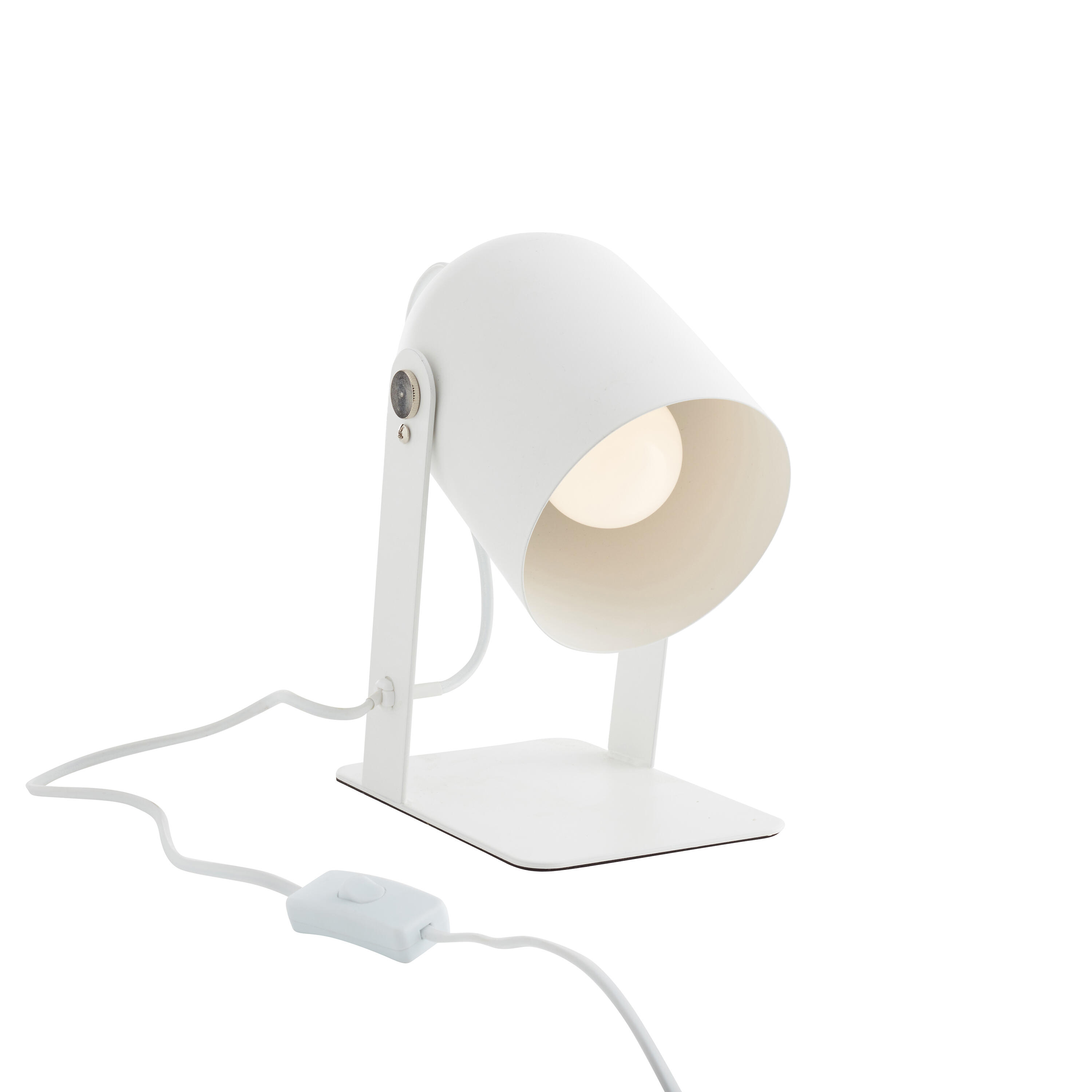 Lampe E27 Yan, fer, blanc, H. 24cm - 6