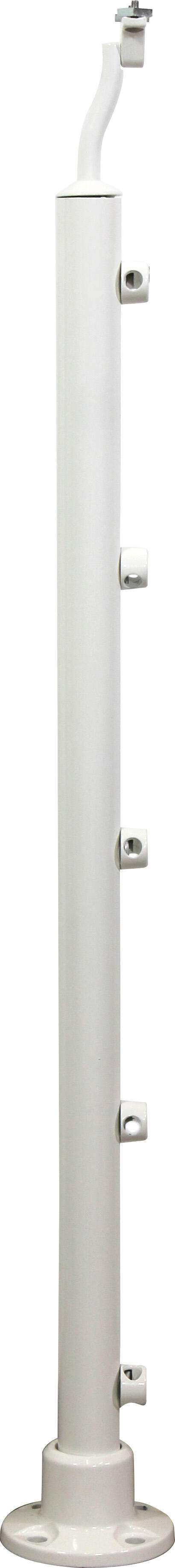 Poteau à plat Rolo blanc aluminium brillant - 2
