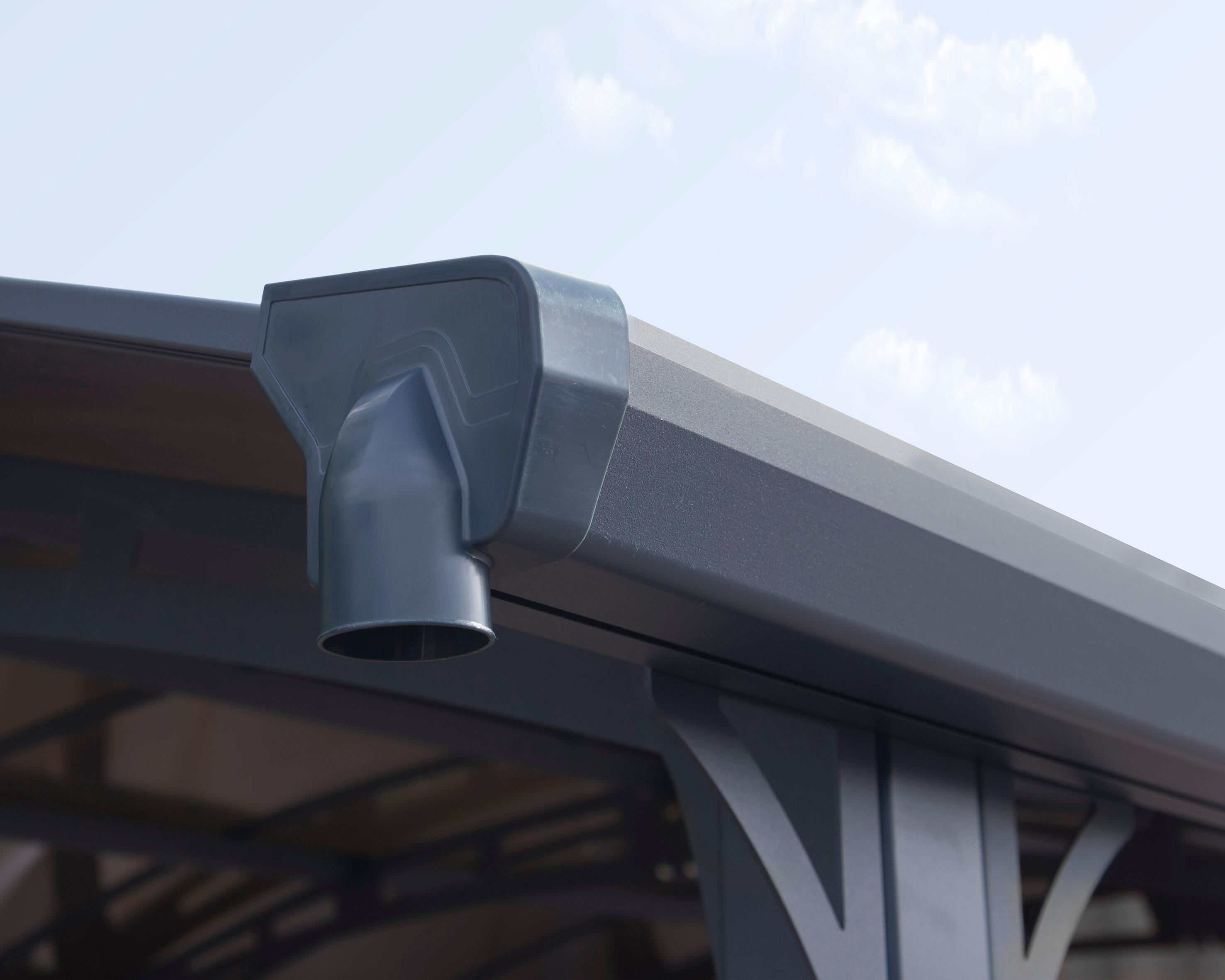 Carport Arcadia 4300 aluminium et polycarbonate, H 242 cm x L 359 cm x P 435 cm - 4