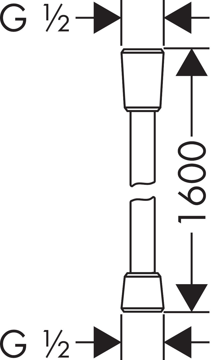 Flexible de douche L.160 cm noir brossé, HANSGROHE Isiflex - 3