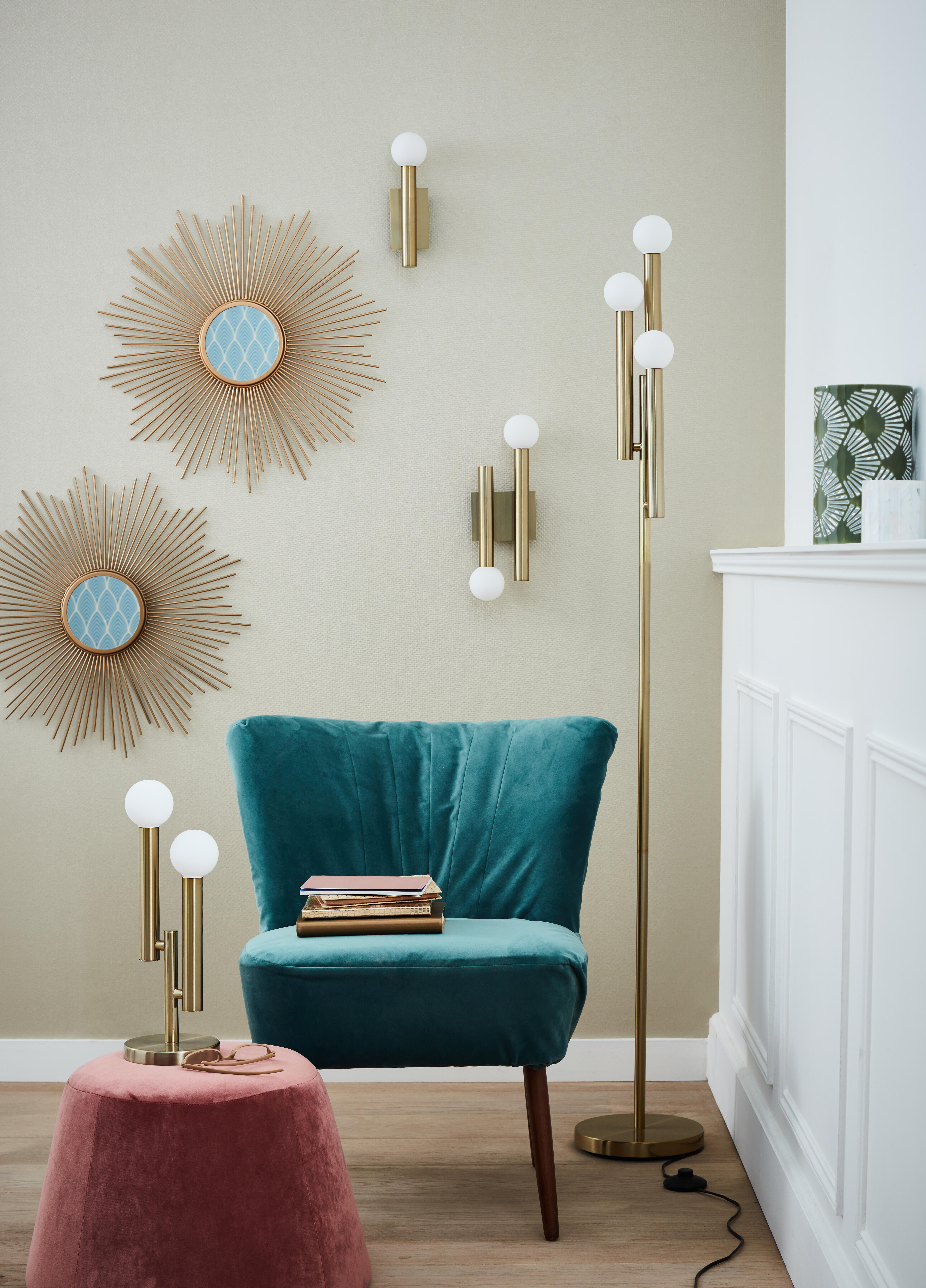 Applique G9, fer / verre, doré, Lucky, BRILLIANT - 3