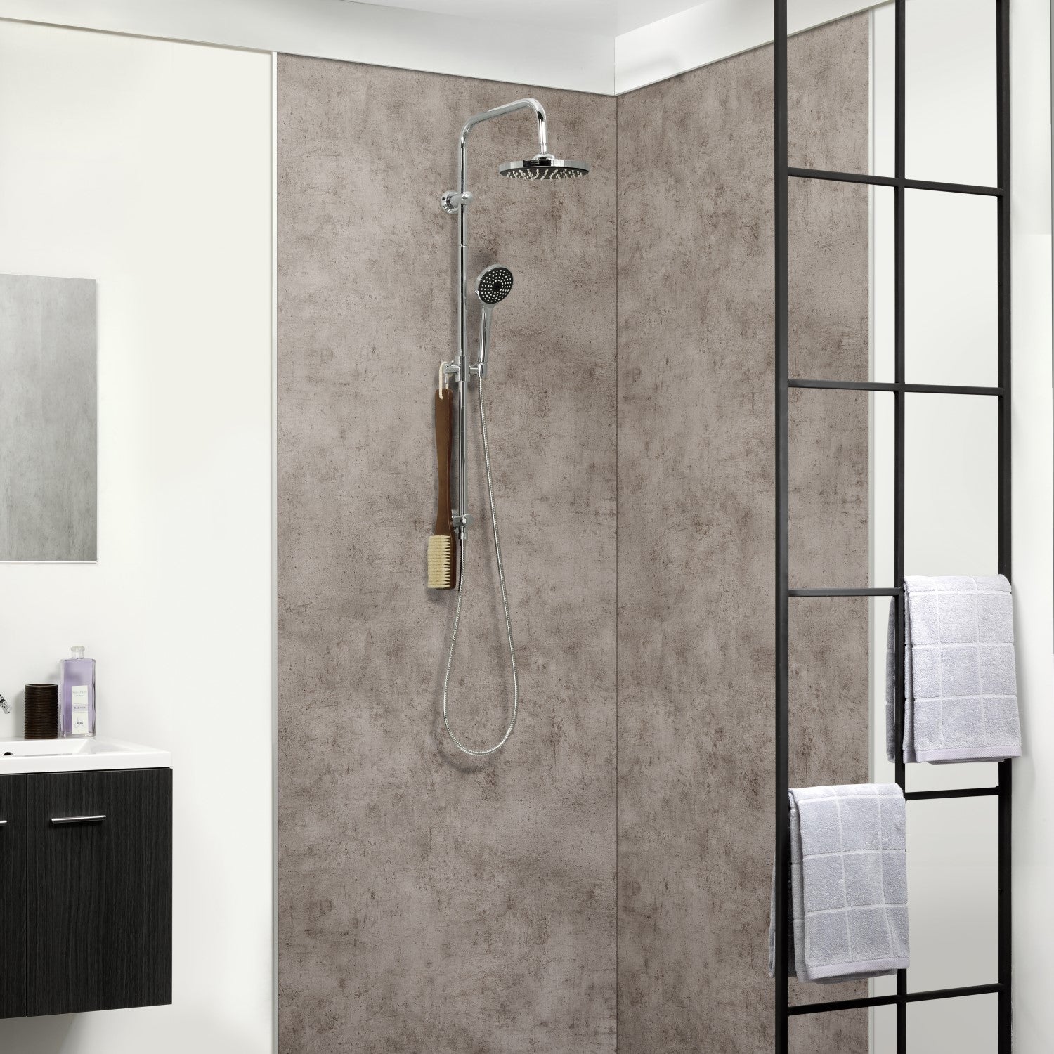 Panneau douche PVC Dumawall XL gris Ciment DUMAPLAST, L.260 x l.90 cm ...