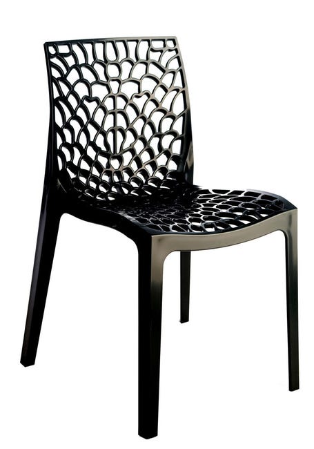 Chaise Grafik en Plastique Gris