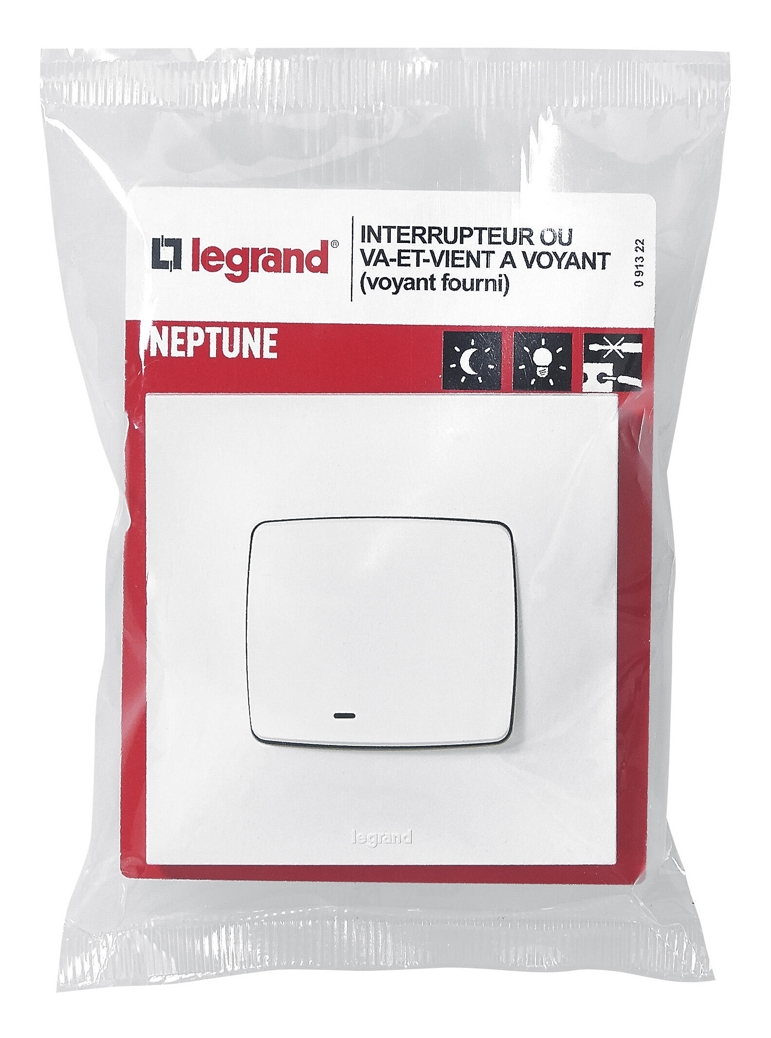 Interrupteur Ou Va-et-vient Lumineux Legrand Neptune - Blanc, Neuf Sous Emballage
