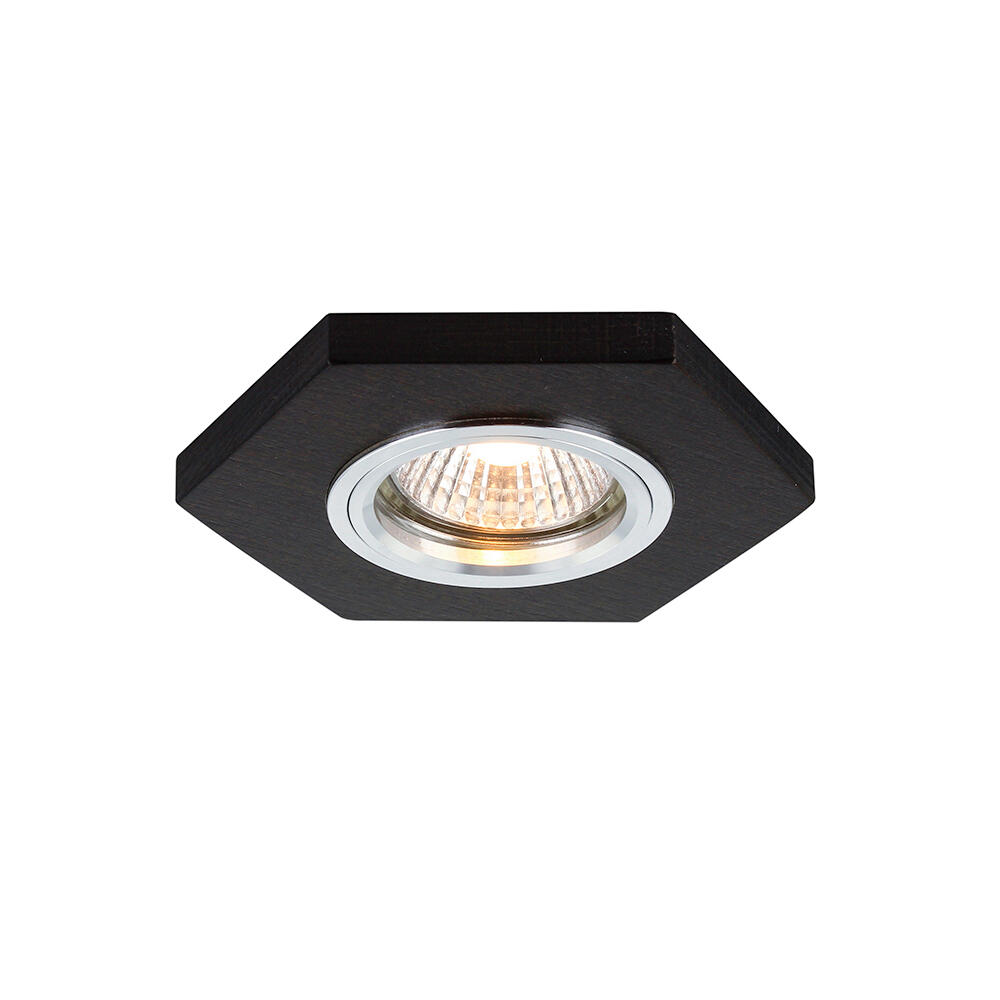 Spot individuel à fixer Rêve de Bois noyer, GU10, 2700K CALI hexagonale - 2