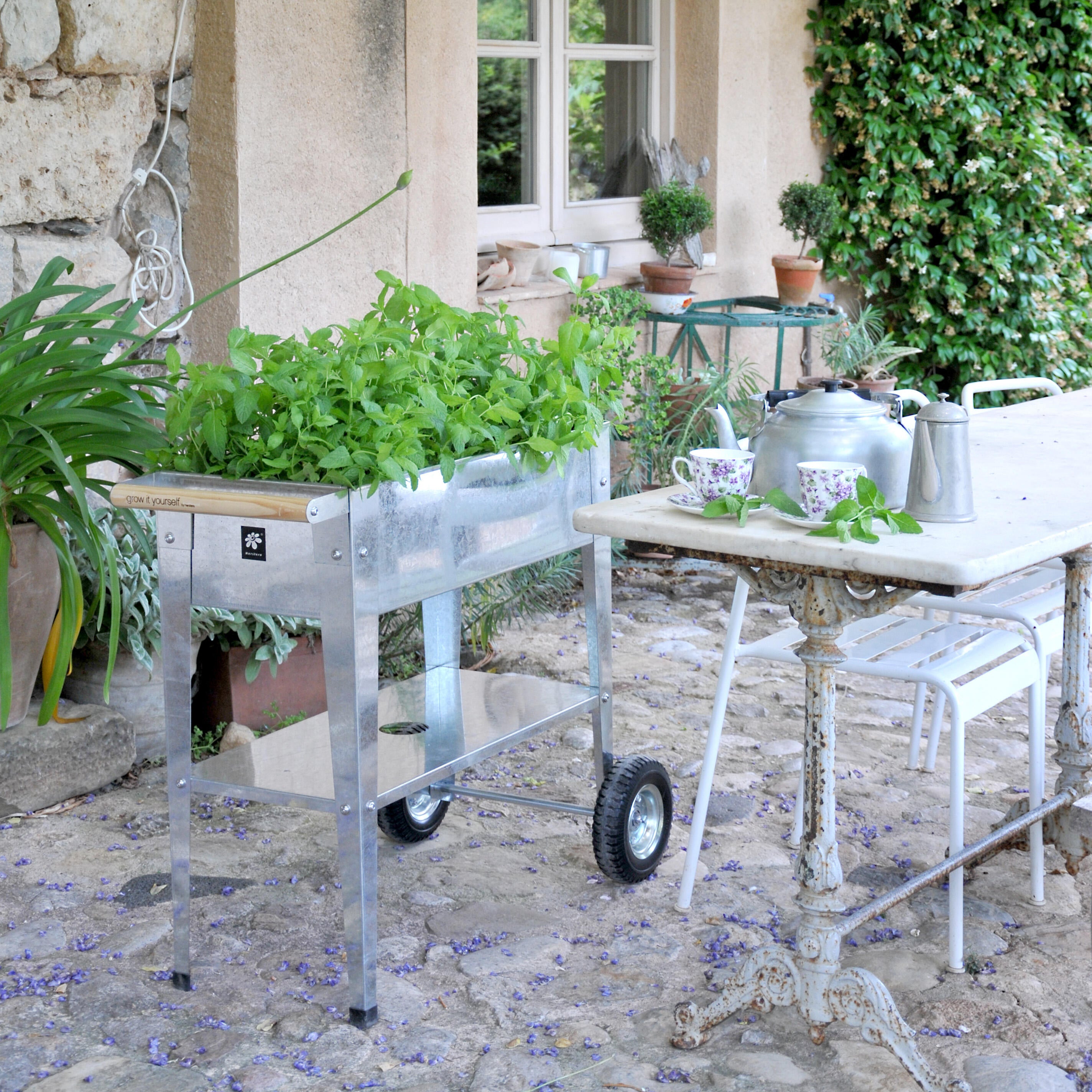 Potager sur pied acier gris l.100 x H.84 cm HERSTERA GARDEN - 5